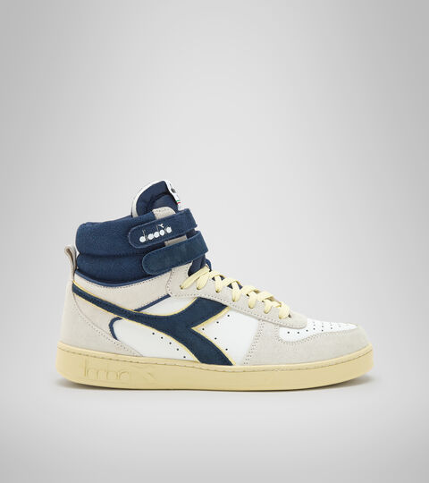 Sports shoes - Unisex MAGIC BASKET MID SUEDE LEATHER WHITE /BLUE CASPIAN SEA - Diadora