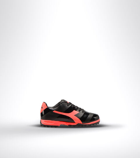 Hard ground and artificial turf football boot - Unisex kids RAPTOR R TF JR BLACK/RED FLUO - Diadora