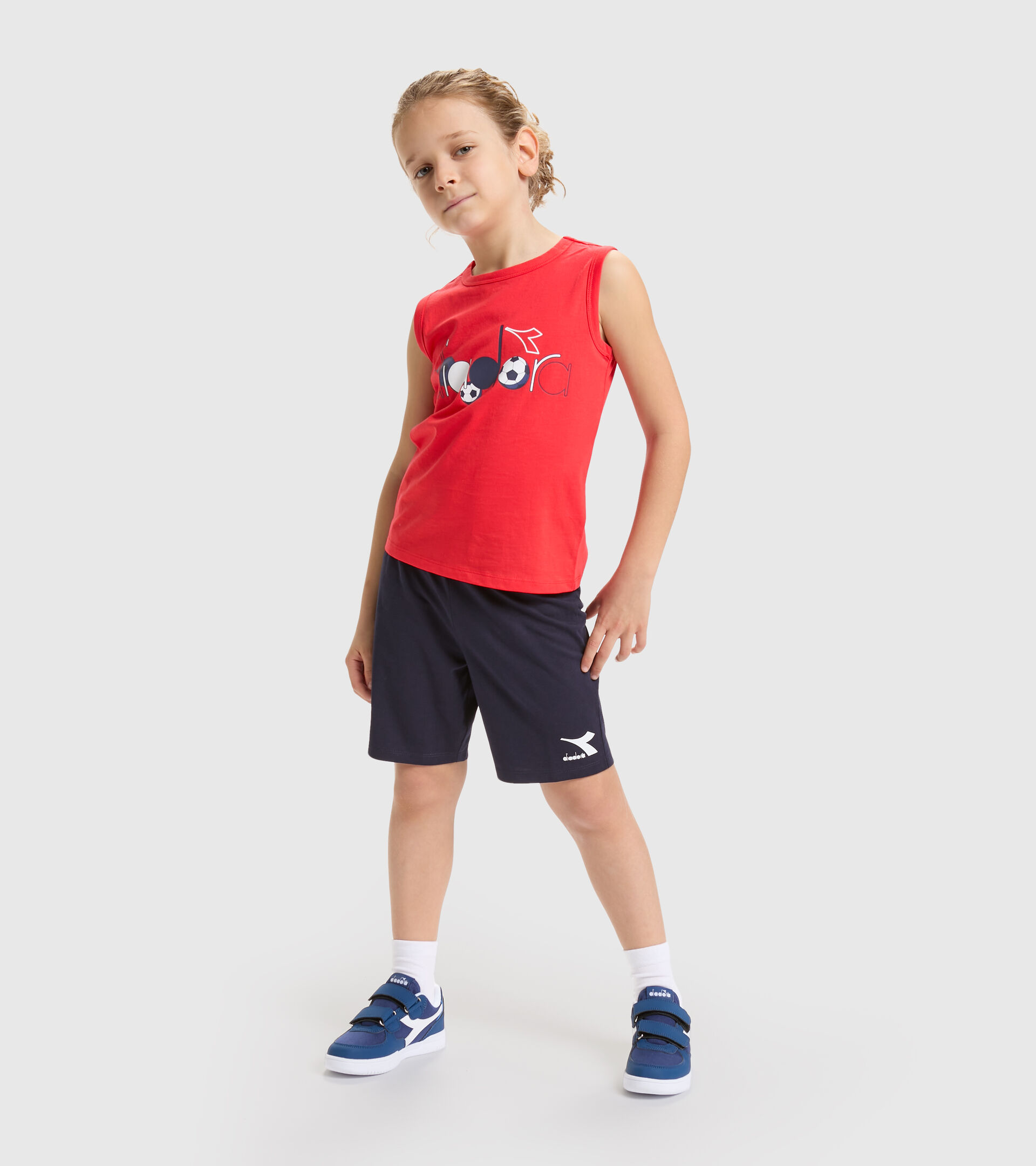 Vest top/shorts set - Boys JB.SET SL KICK POPPY RED - Diadora