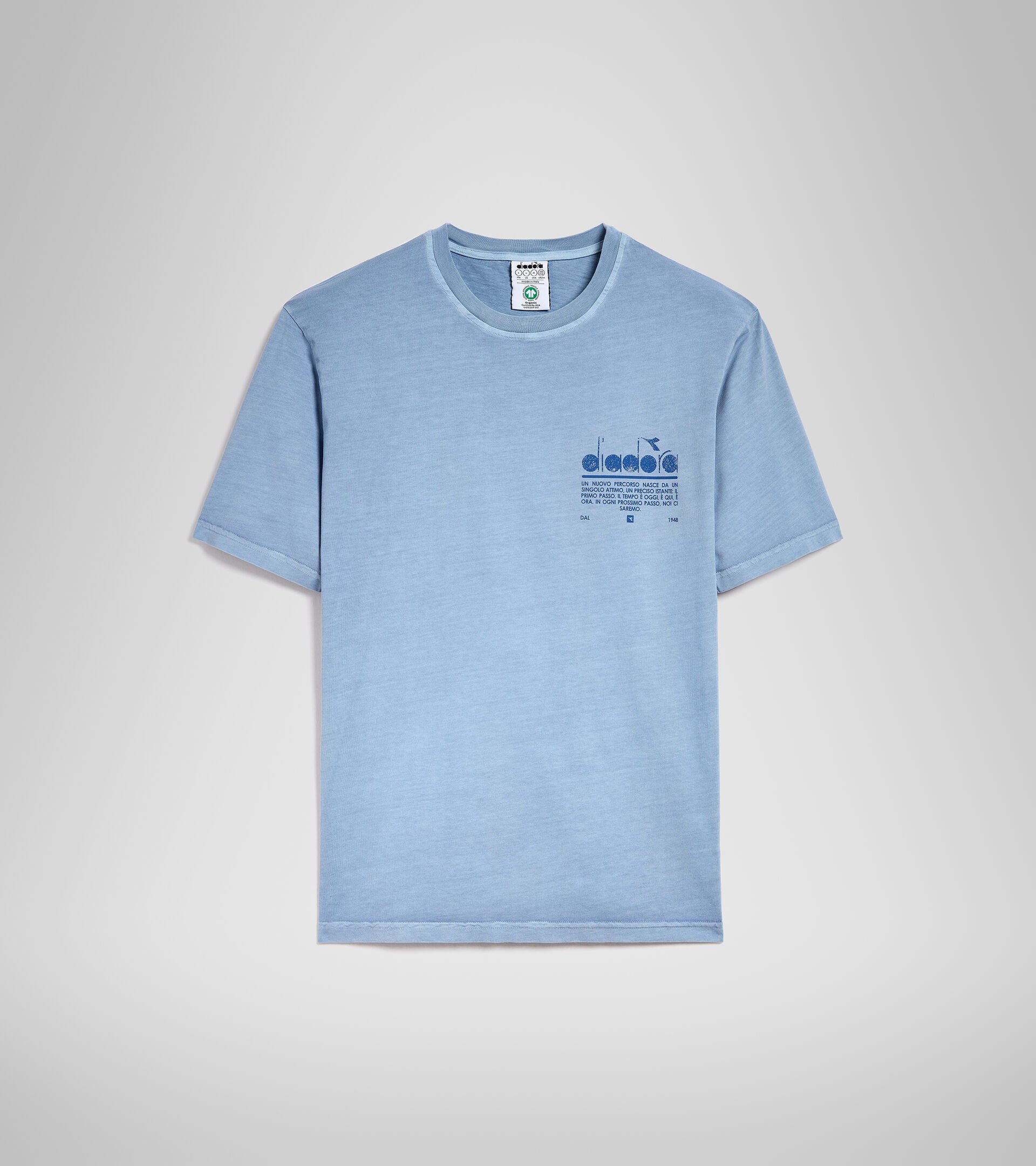 T-shirt en coton biologique - Unisexe T-SHIRT SS MANIFESTO PALETTE CAMPAGNE BLEU - Diadora