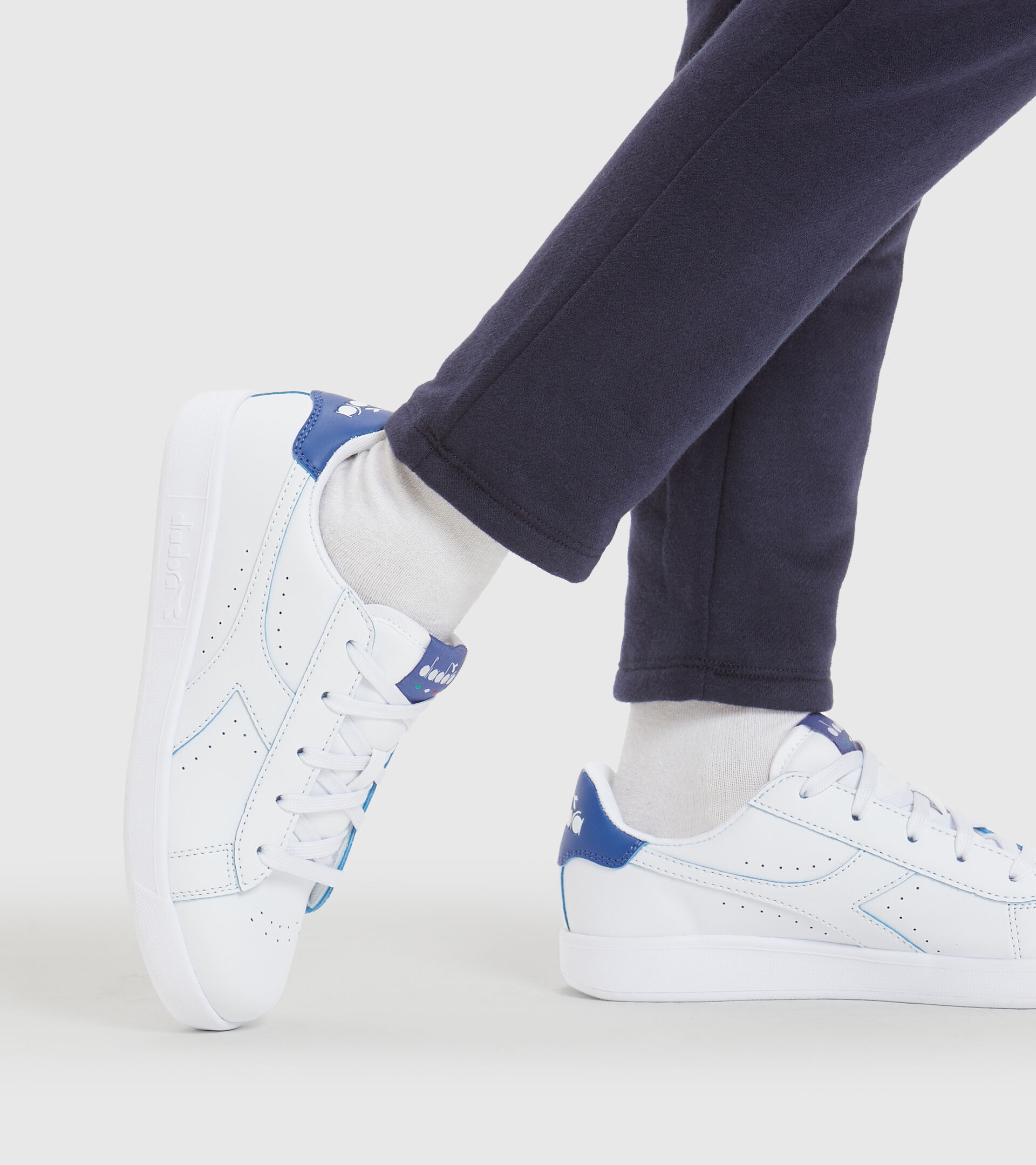 Sports shoes - Youth 8-16 years GAME P SMASH GS WHITE/BLUE EYES - Diadora