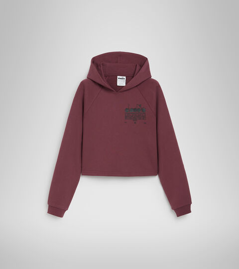 L. HOODIE CROP MANIFESTO, AFRICAN VIOLET Cotton hooded sweatshirt - Women’s L. HOODIE CROP MANIFESTO AFRICAN VIOLET - Diadora