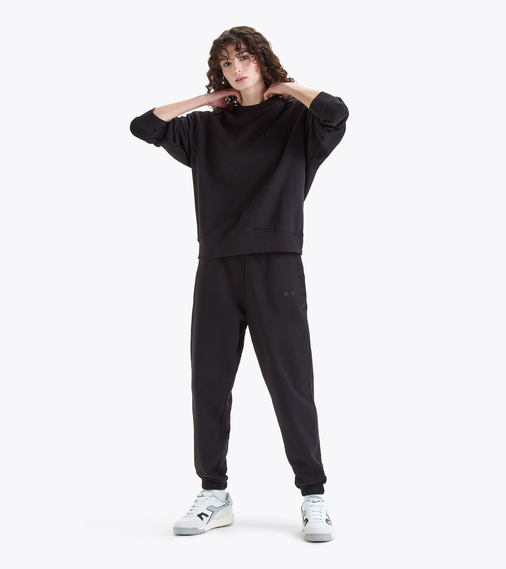 Felpa in cotone - Gender neutral SWEATSHIRT CREW SPW LOGO NERO - Diadora