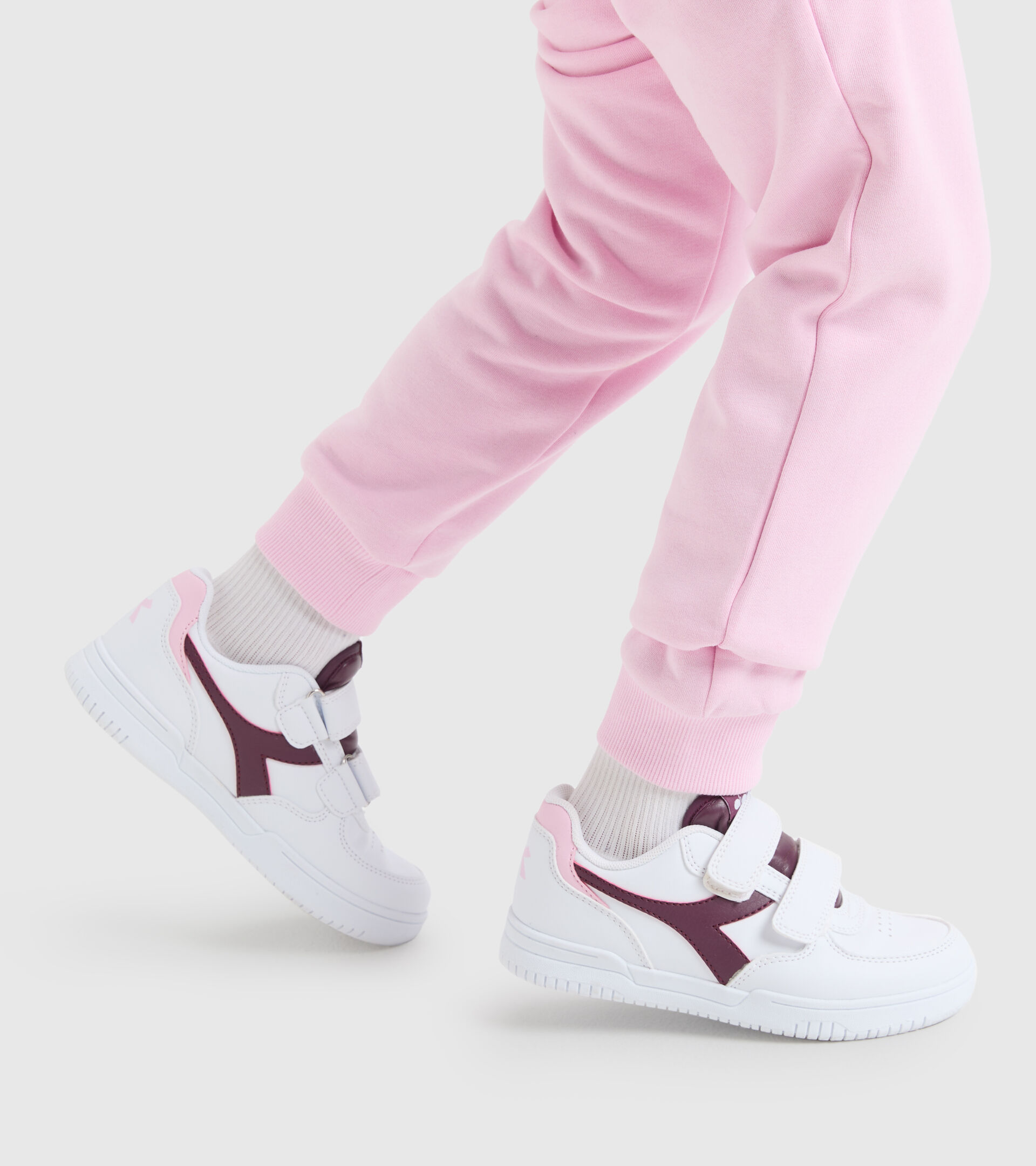 Sports shoes - Kids 4-8 years RAPTOR LOW PS WHITE/GRAPE WINE - Diadora