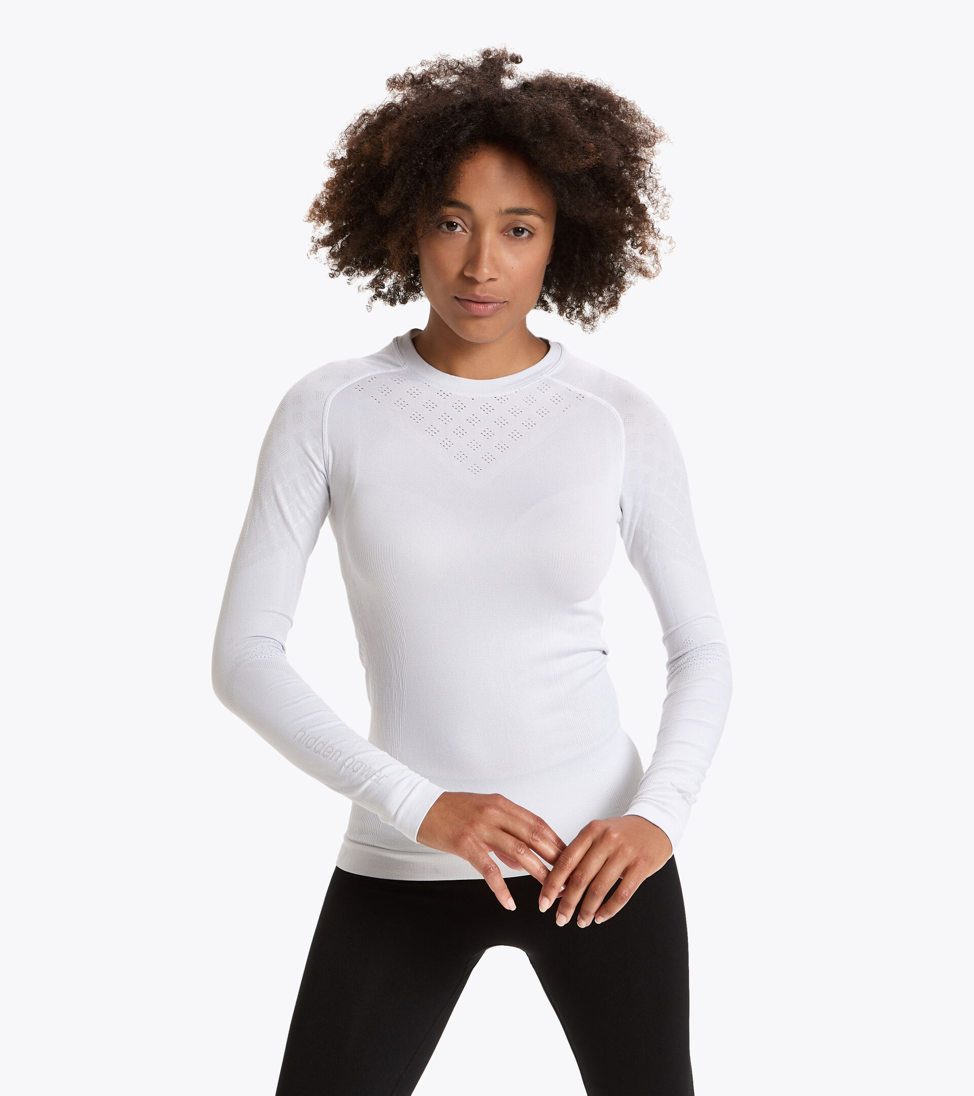 Long-sleeved training t-shirt - Women L. LS T-SHIRT ACT OPTICAL WHITE - Diadora