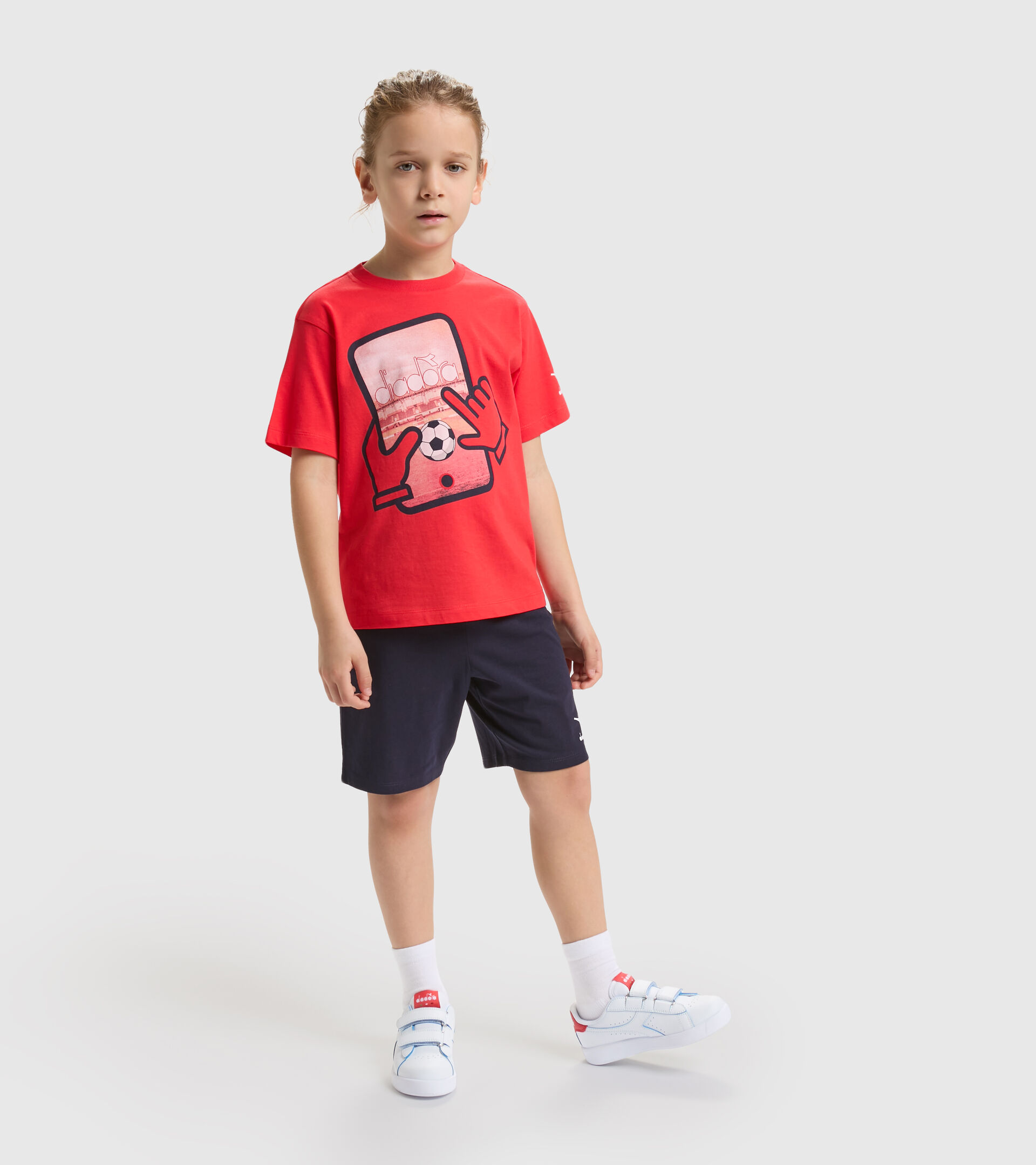 Cotton shorts/T-shirt set - Boys JB.SET SS PLAYGROUND POPPY RED - Diadora