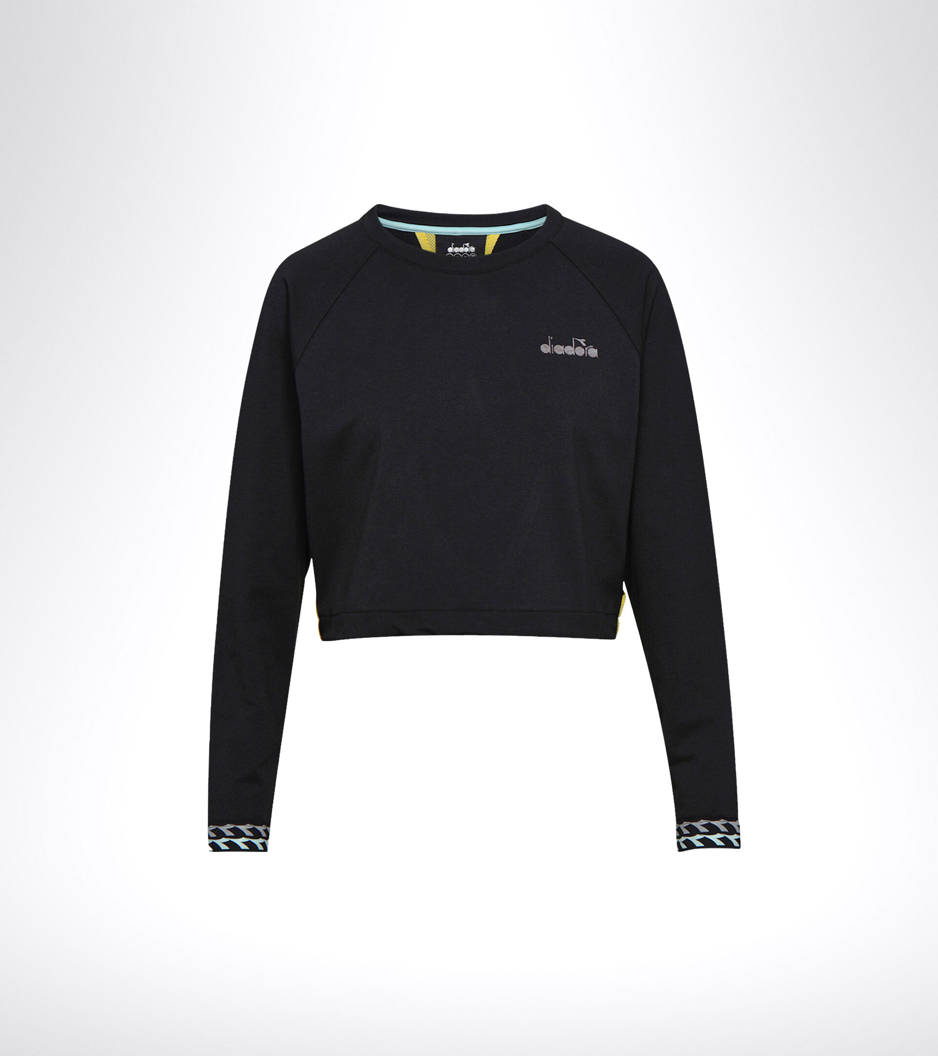 Sudadera para correr - Mujer L. LIGHTWEIGHT SWEAT BE ONE NEGRO/JILGUERO YANQUI - Diadora