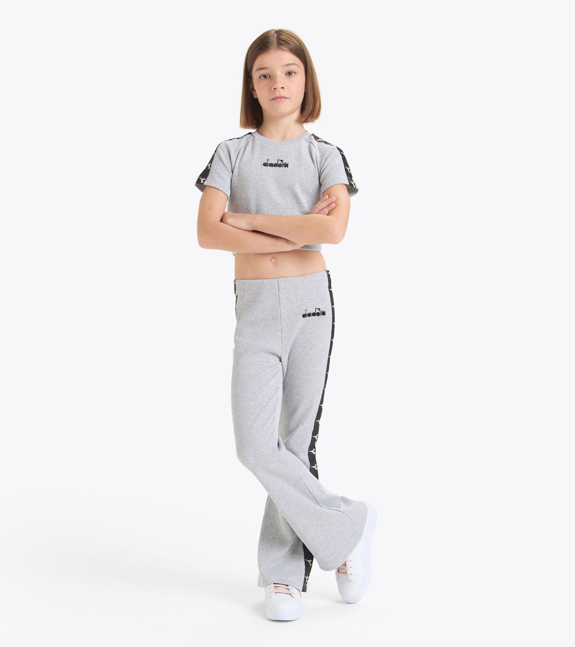 Ribbed crop top - Girl
 JG. CROP TOP TAPE HIGH RISE MELANGE - Diadora