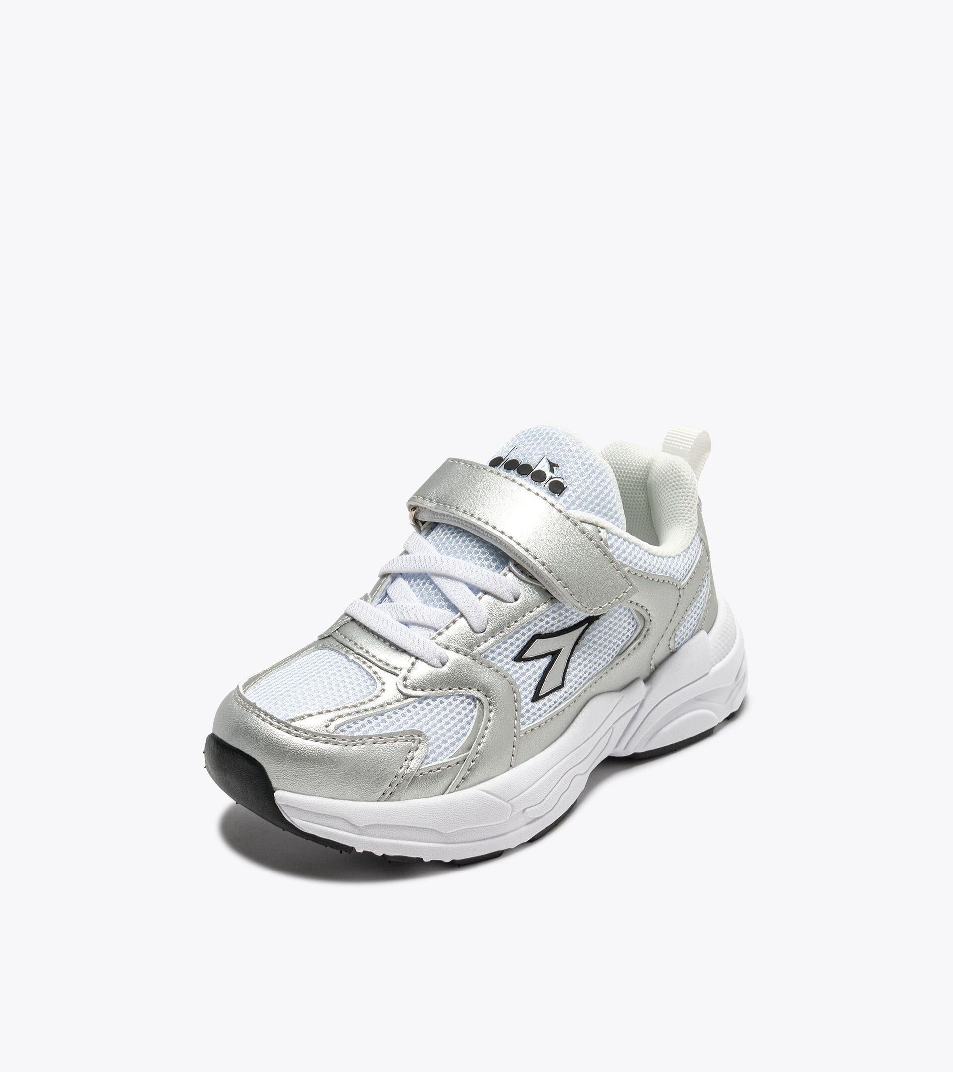 Running  shoe - Kids - 4 to 8 years old ALLEY METAL PS WHITE/SILVER .. - Diadora