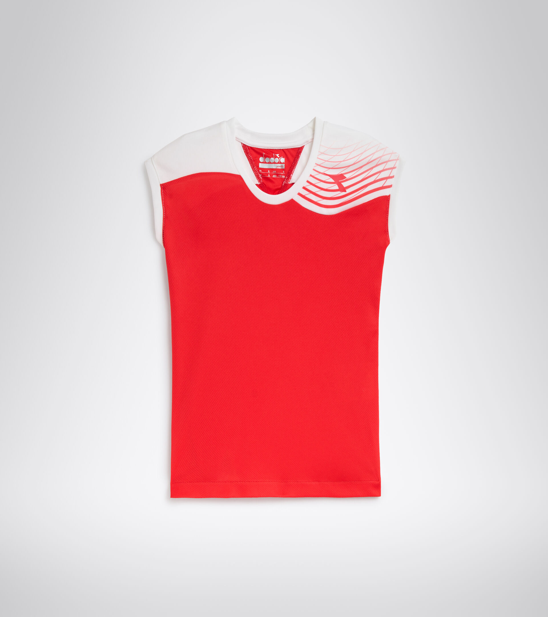 T-shirt de tennis - Junior G. T-SHIRT COURT ROUGE TOMATE - Diadora