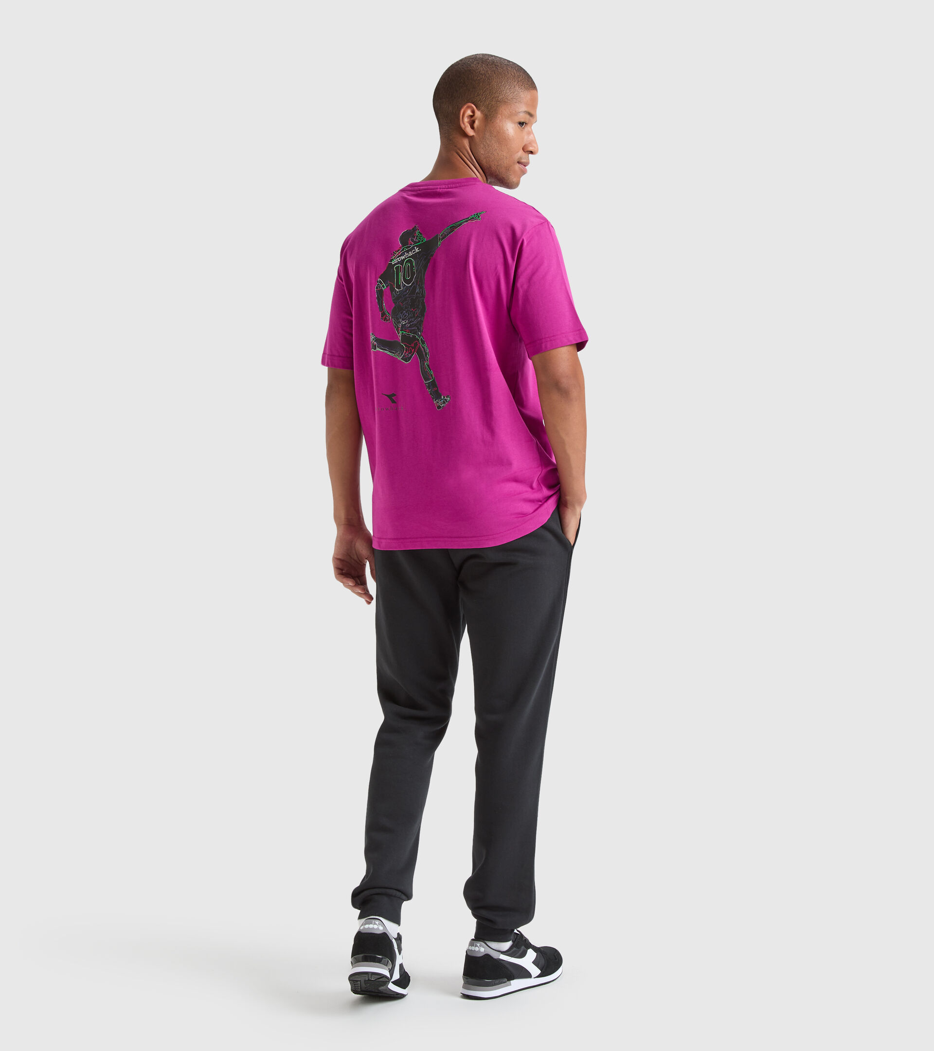 Throwback sports T-shirt - Unisex T-SHIRT SS CLASSIC STORY RB VIOLET RASPBERRY - Diadora