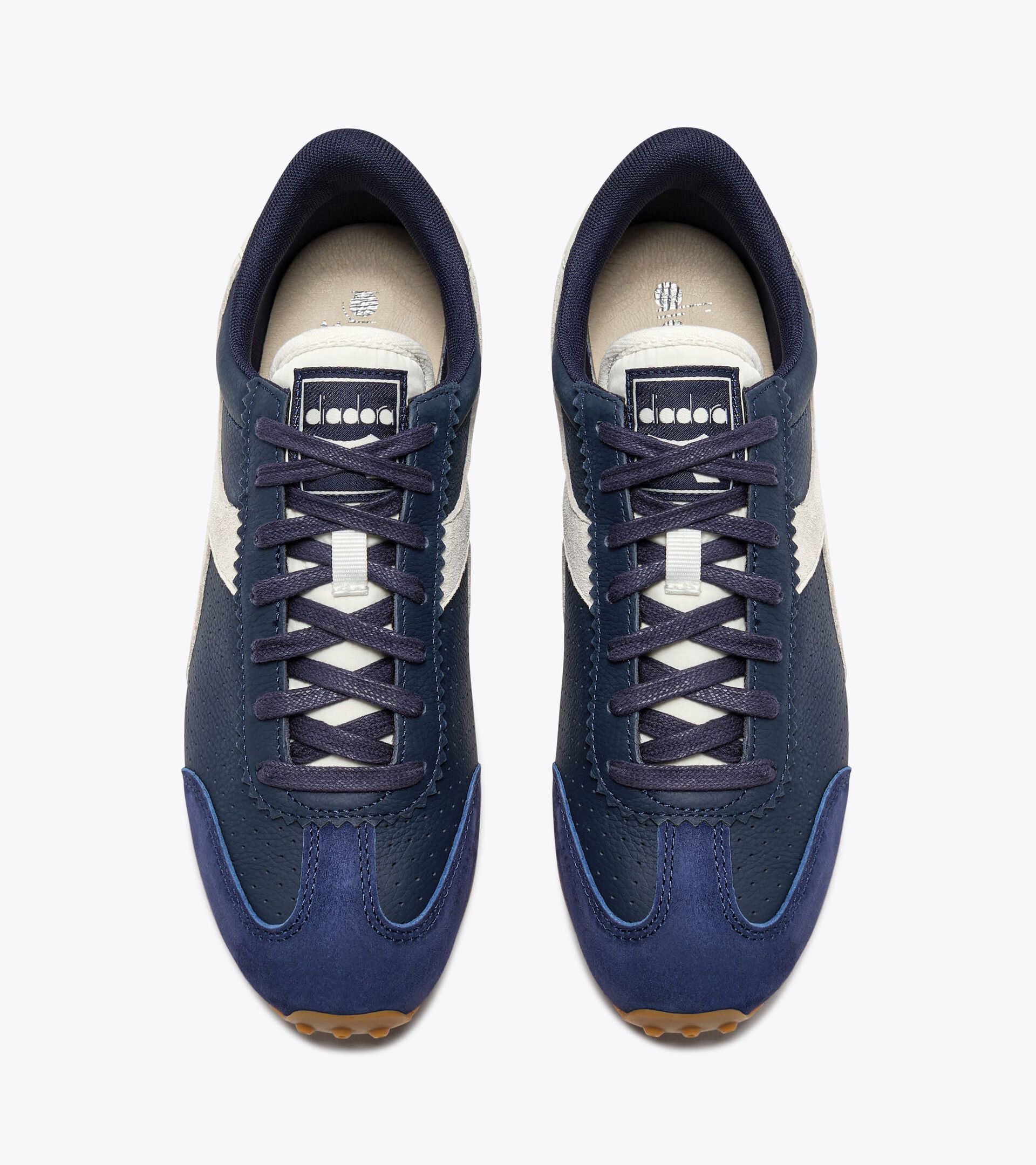 Low-profile leather sneaker - All-gender RALLY PUNCHED MEDIEVAL BLUE - Diadora