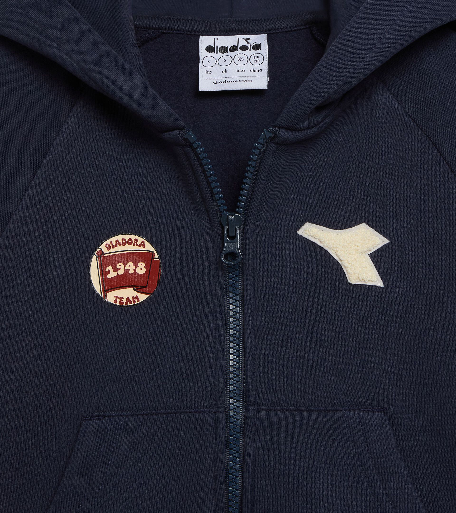 Surv&ecirc;tement cotton look - Regular - Gar&ccedil;on JB. TRACKSUIT HD FZ LOGO (BR) BLEU NUITS - Diadora