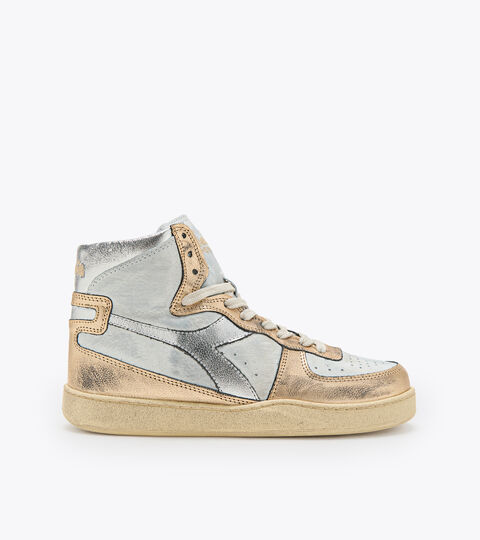 Heritage-Schuh - Unisex MI BASKET METALLIC PIGSKIN USED BIANCO/BEIGE - Diadora