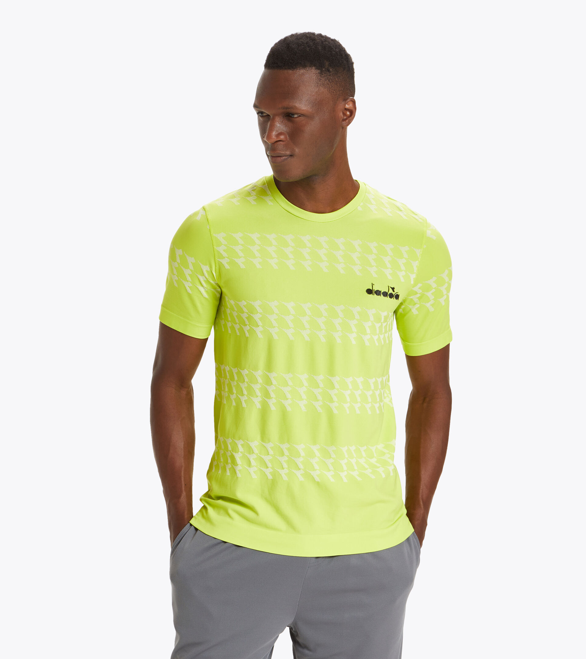 Made in Italy running T-shirt - Men SS SKIN FRIENDLY T-SHIRT GREEN SPRING - Diadora
