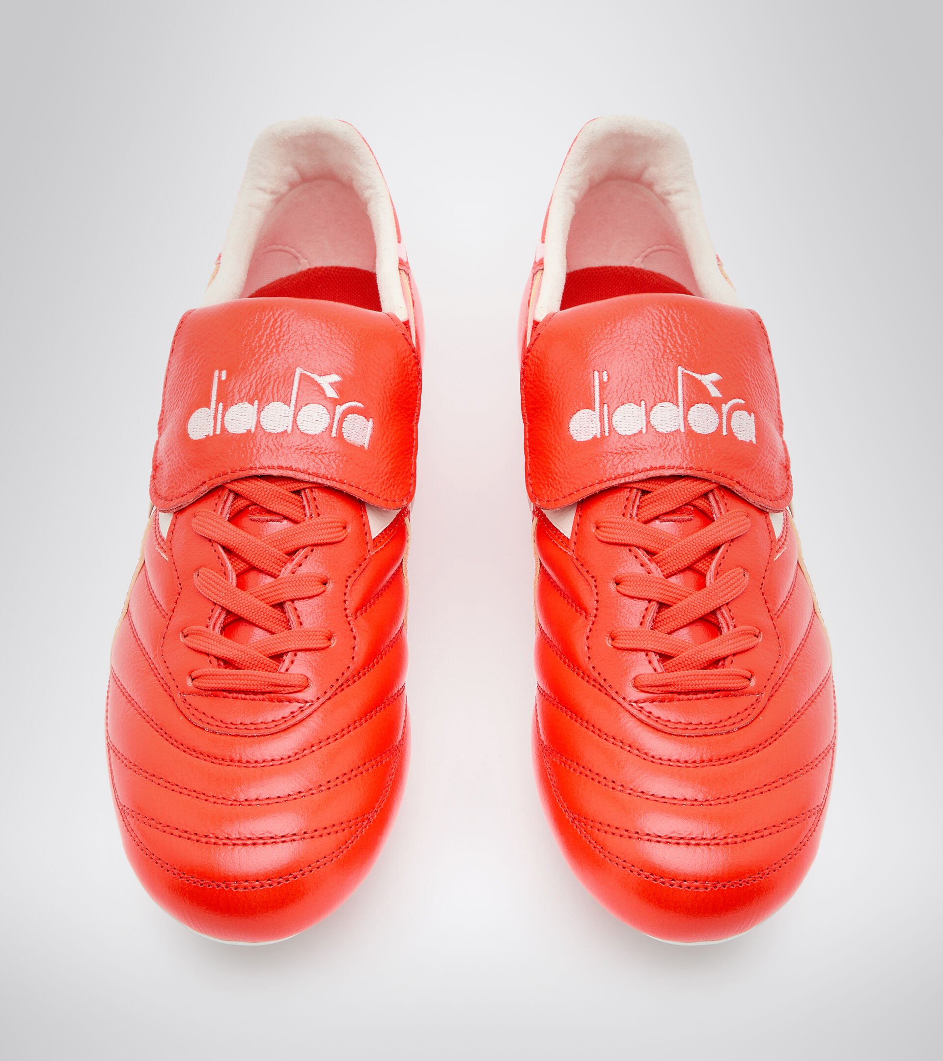 Firm ground football boots - Made in Italy BRASIL ITALY LT+ MDPU FLUO RED/WHITE - Diadora