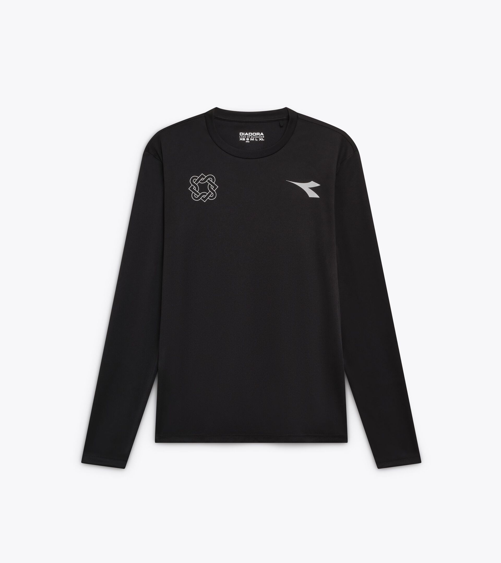 Camiseta deportiva de manga larga, reinterpretada por Lack of Guidance T-SHIRT LS LACK OF GUIDANCE NEGRO - Diadora
