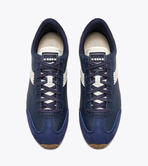 Low-profile leather sneaker - All-gender RALLY PUNCHED MEDIEVAL BLUE - Diadora