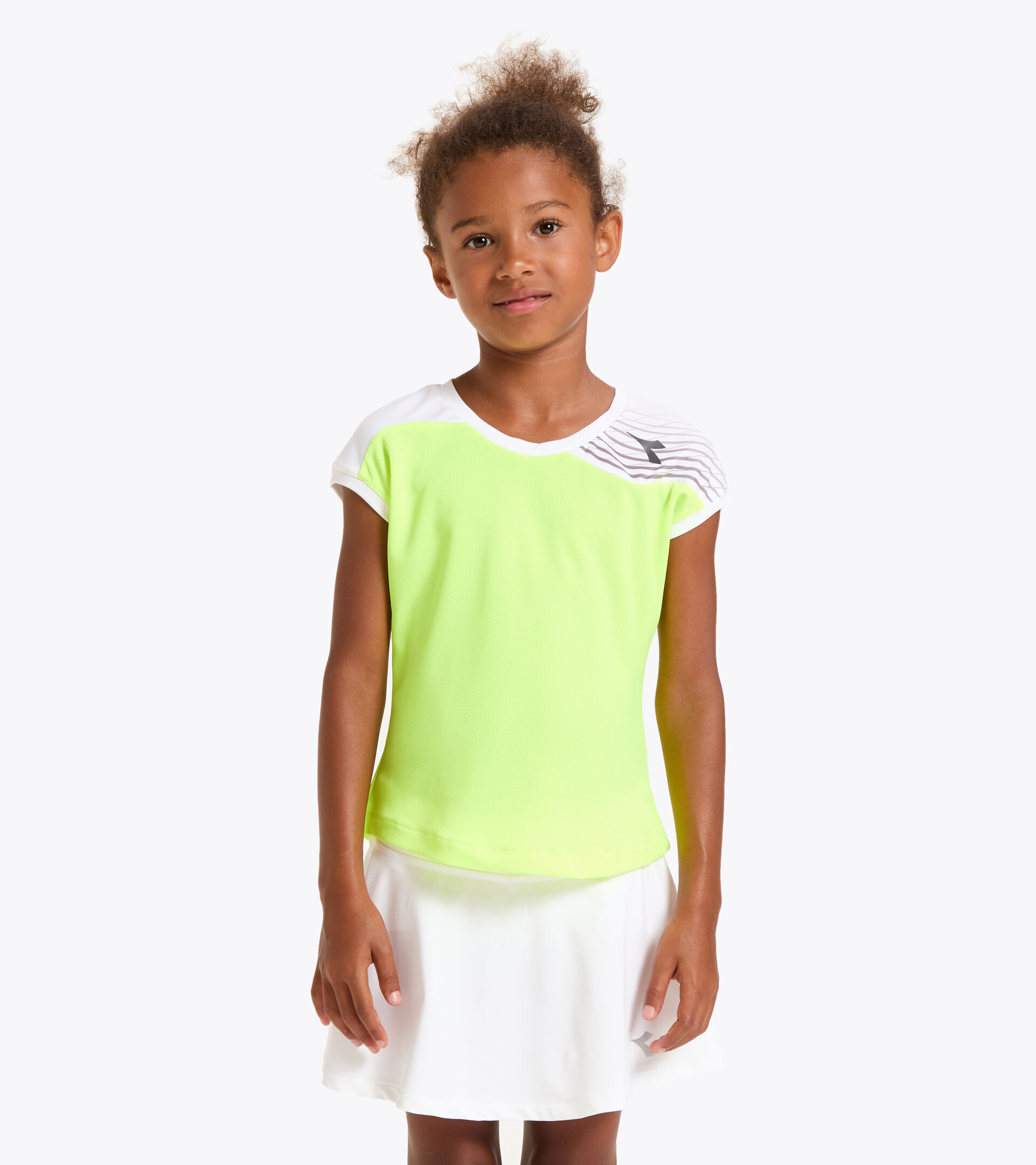 T-shirt de tennis - Junior G. T-SHIRT COURT JAUNE FLUO DD - Diadora