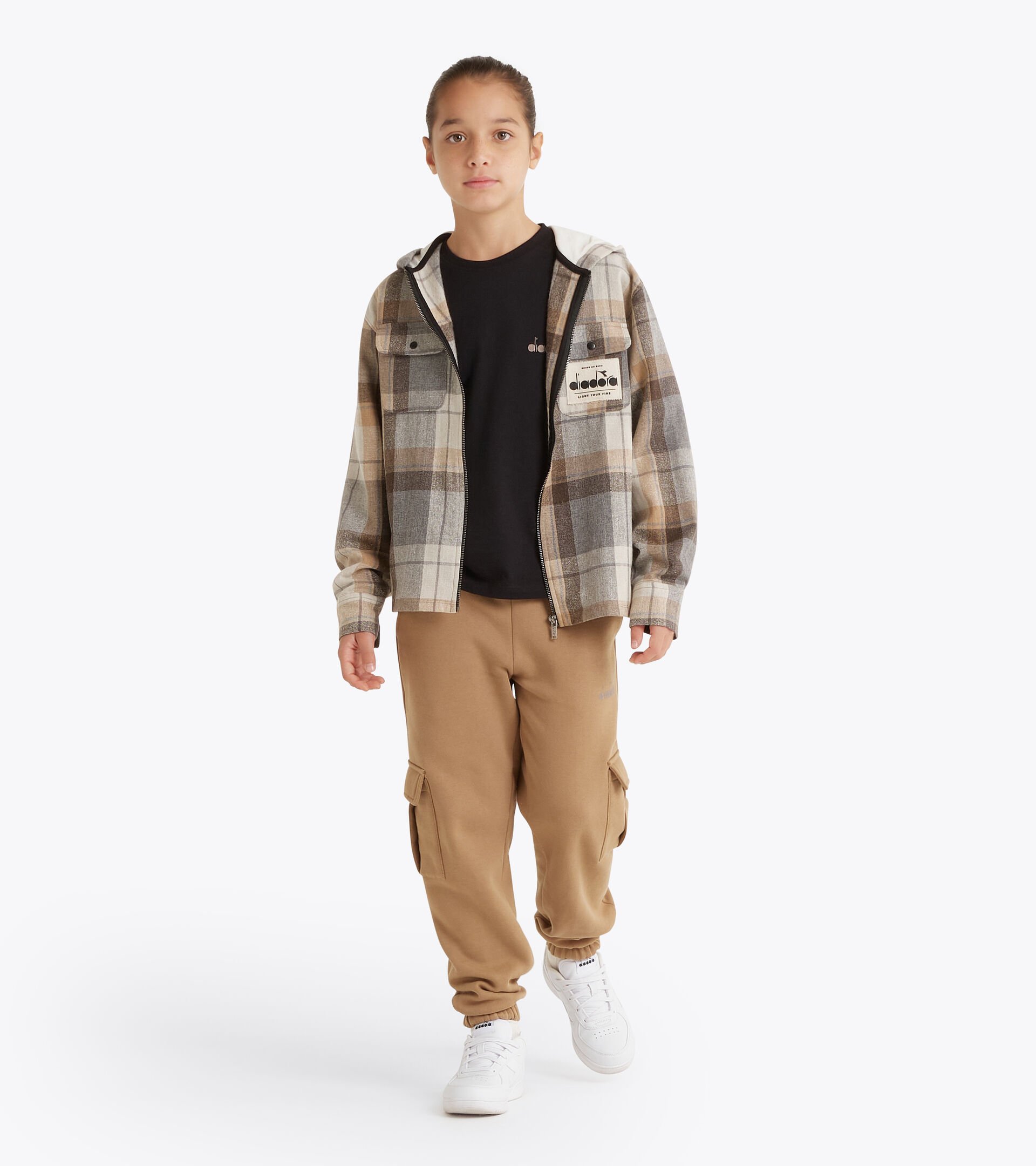 Flannel jacket - Boys  JB. JACKET FLANELLA FRIENDLY TEAM LIGHT GREY - Diadora