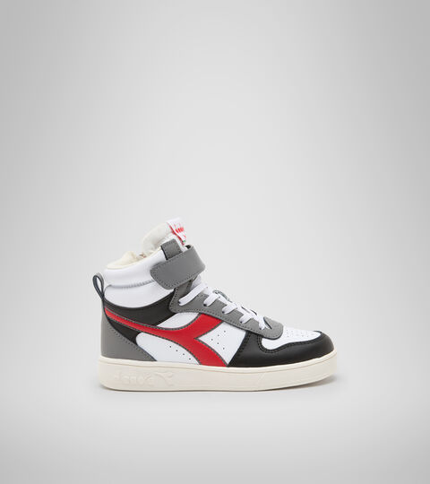 Sports shoes - Kids 4-8 years MAGIC BASKET MID PS WHITE/BLACK/AURORA RED - Diadora