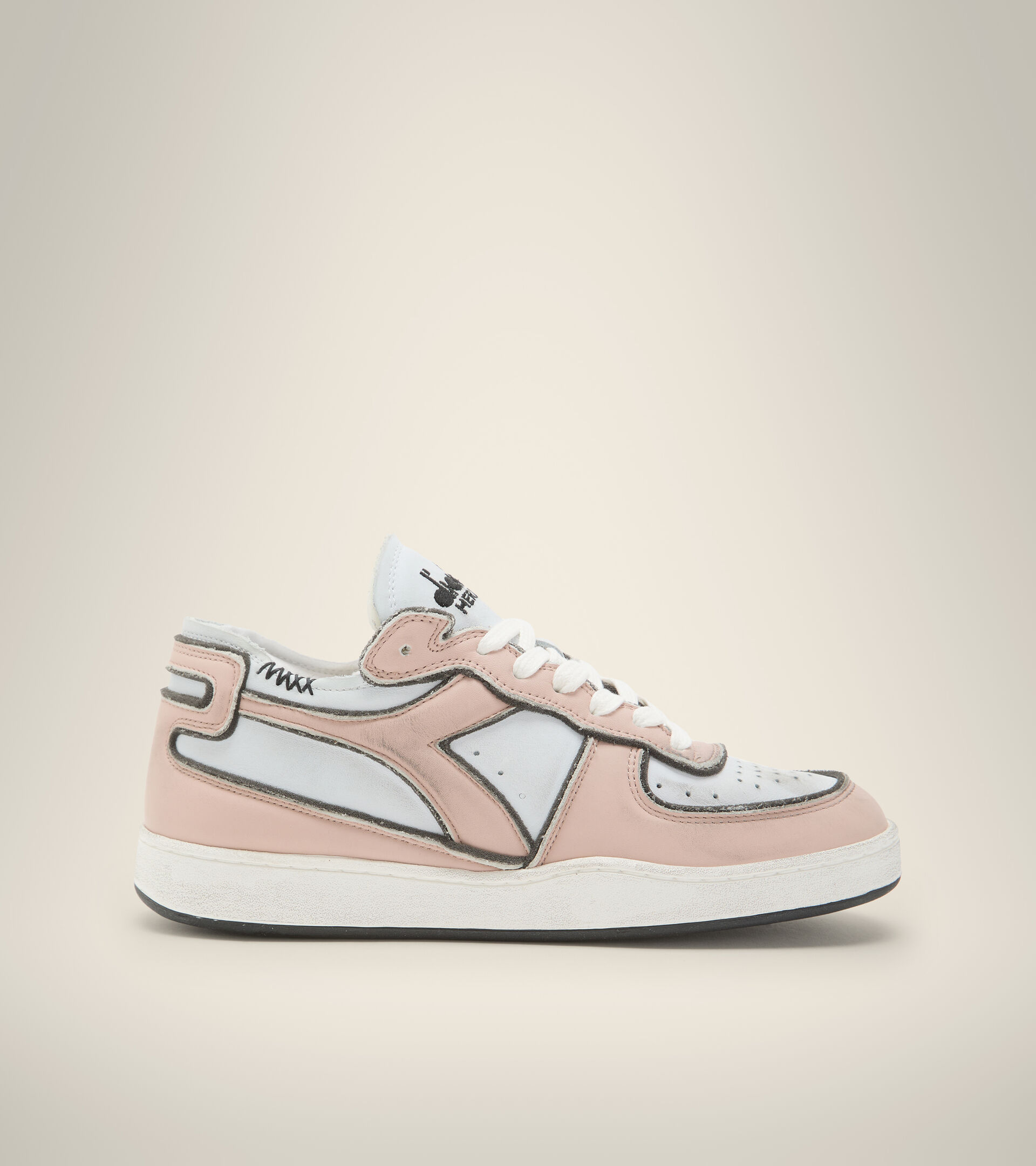 Heritage shoes - Unisex MI BASKET ROW CUT FRAME USED PINK ROSEWATER - Diadora