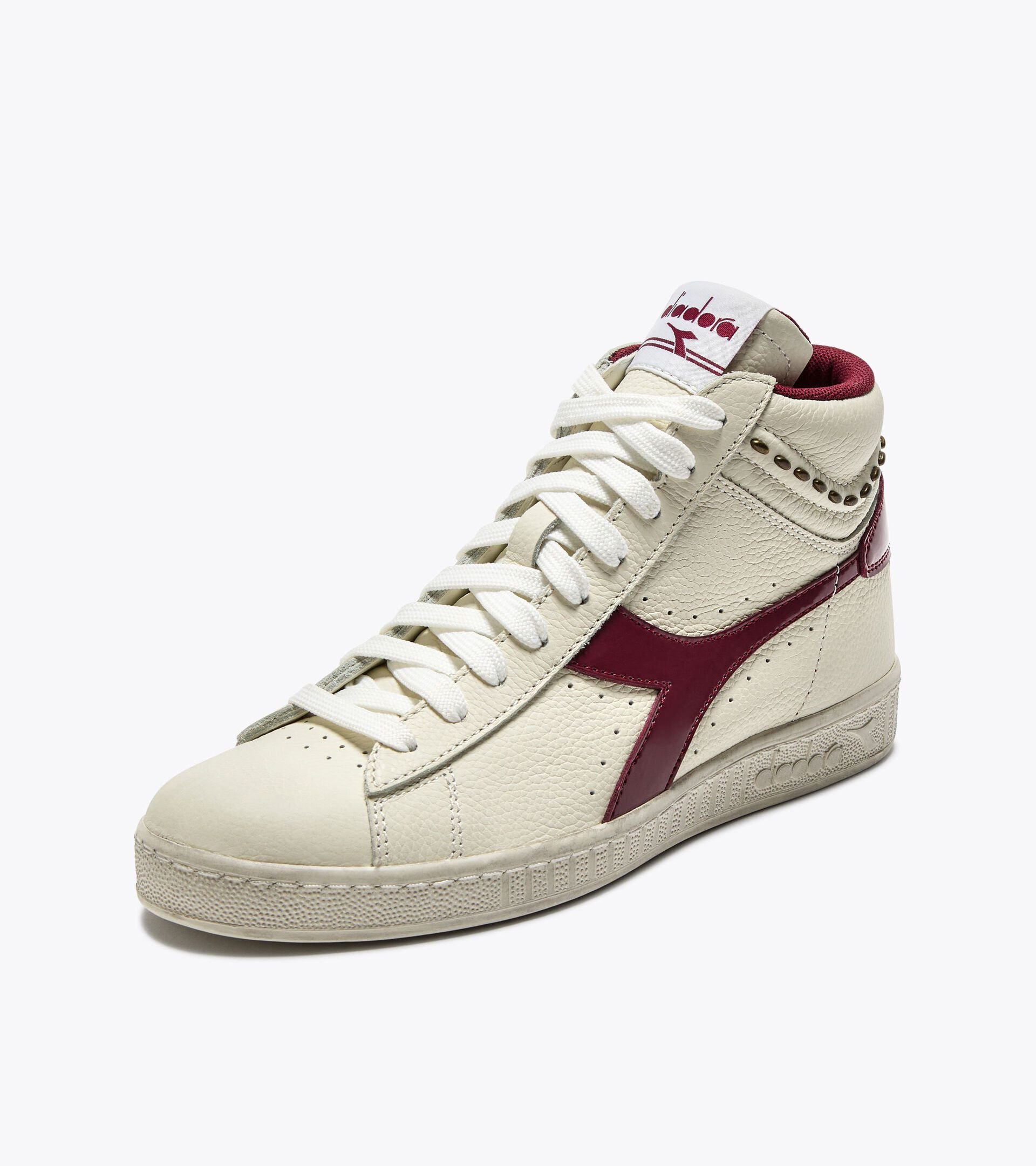 Zapatilla retro-tenis alta - Mujer GAME L HIGH WAXED STUDS WN ROJO GRANADA - Diadora