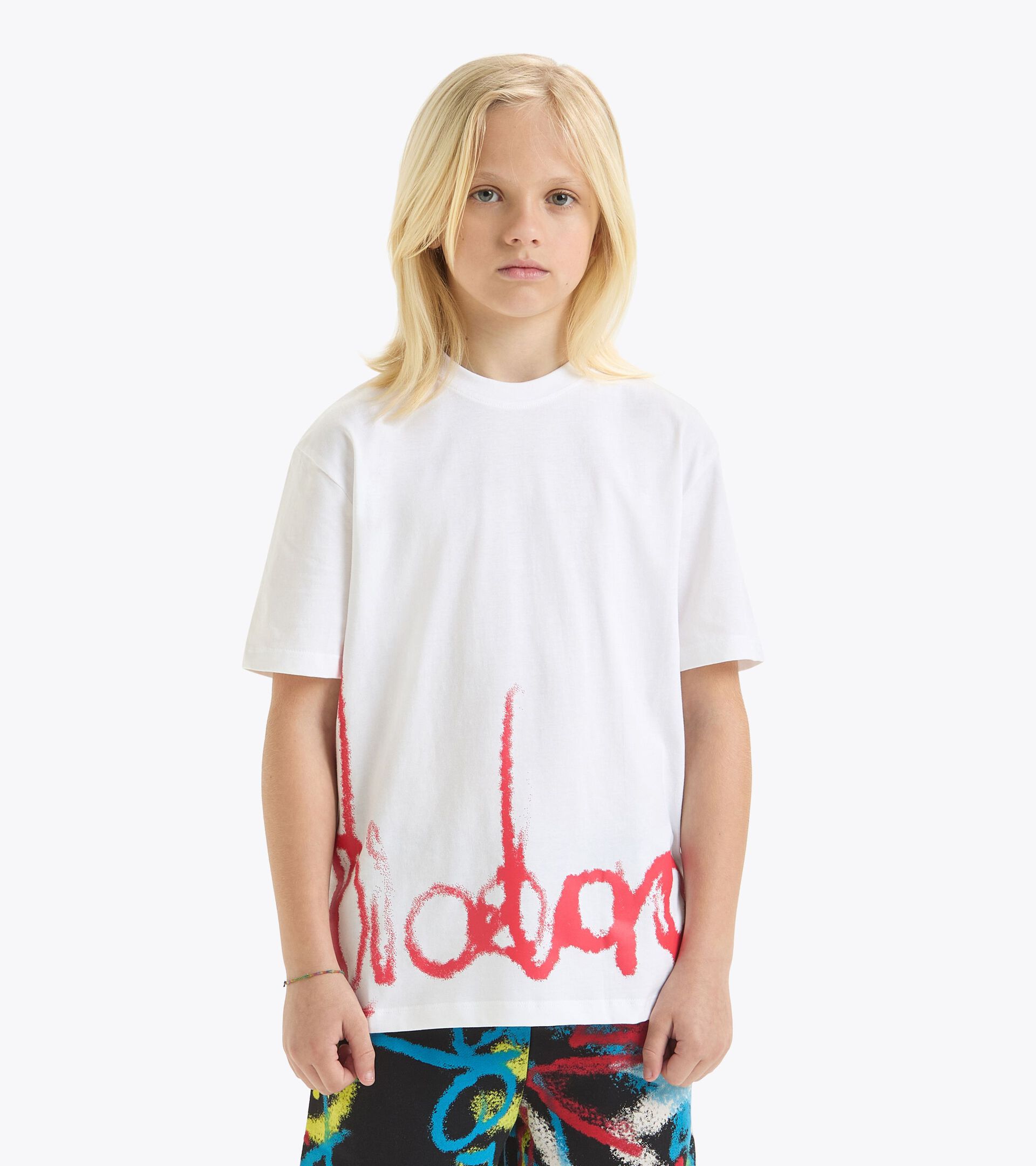 T-shirt - Graffiti-inspired print - Boy JB. T-SHIRT SS GRAFFITI ANTIQUE WHITE - Diadora
