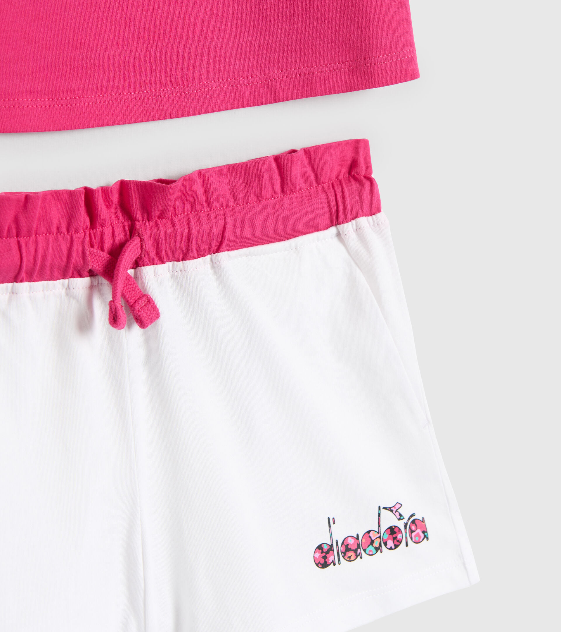 Sports vest top/shorts set - Girls JG.SET SL BLOOM SHOCKING PINK - Diadora