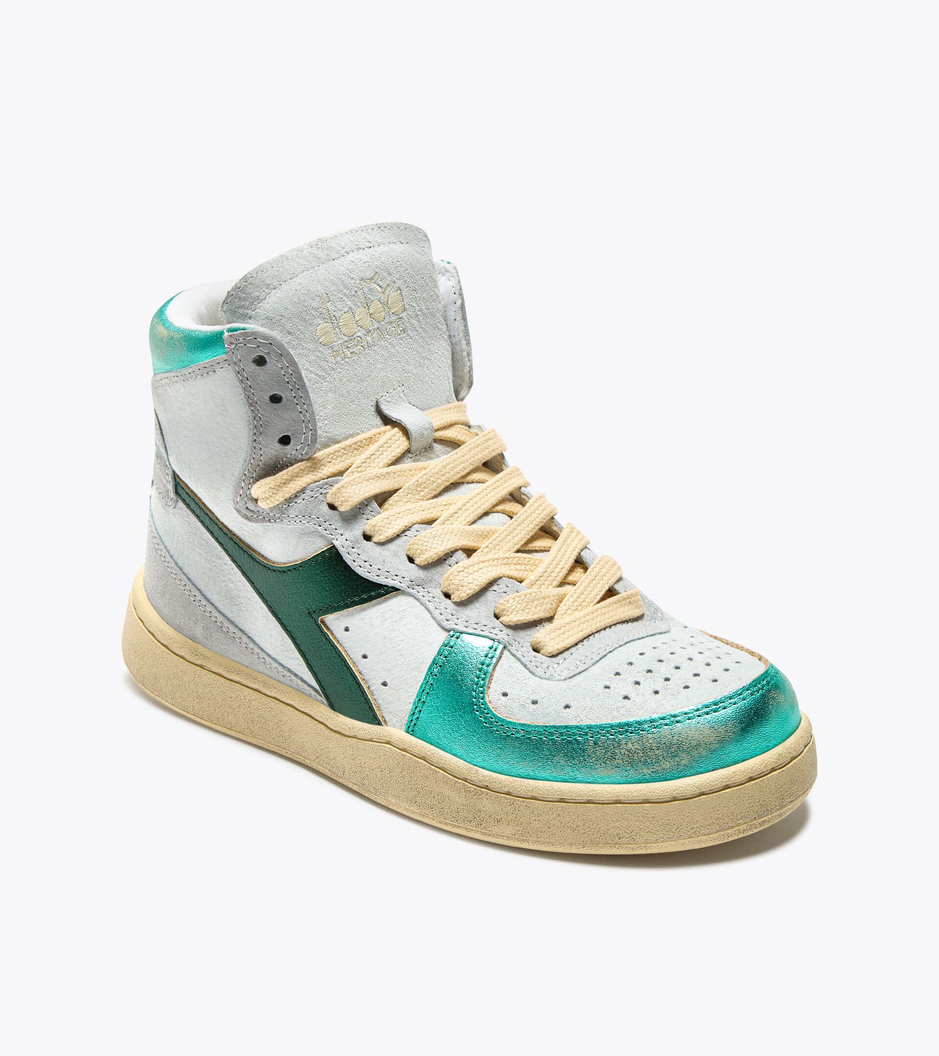 Chaussures Heritage - Femme MI BASKET METAL PIGSKIN USED WN TURQUOISE - Diadora