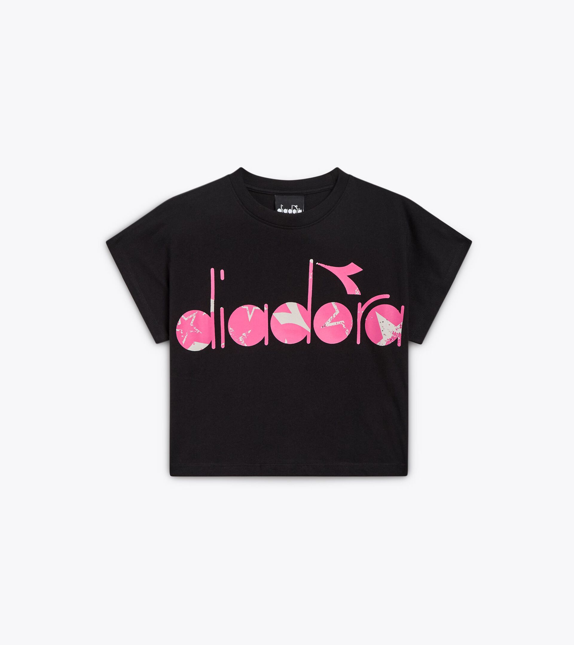 Cropped t-shirt - Boxy fit - Girl
 JG. T-SHIRT STARS BLACK - Diadora