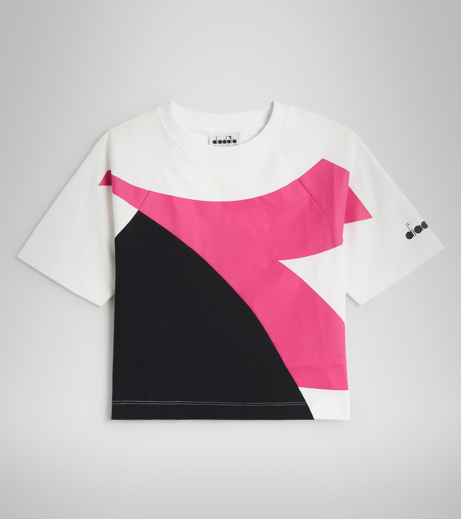 Cotton sports T-shirt - Girls JG.T-SHIRT SS POWER LOGO SHOCKING PINK - Diadora