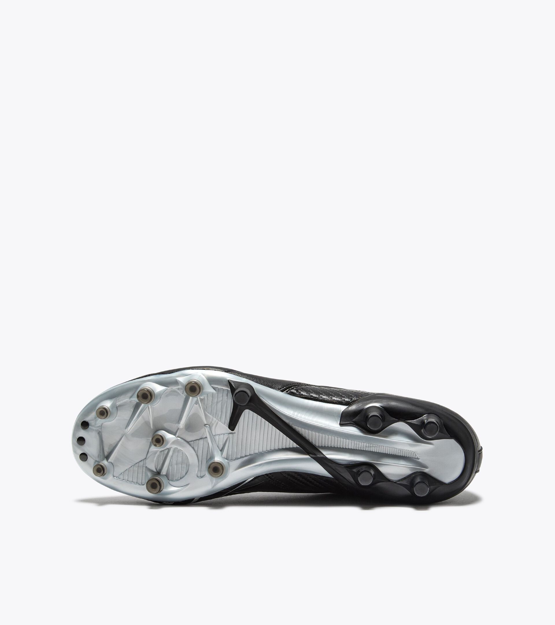 Leather calcio boots for firm grounds - Made In Italy - All-Gender MAXIMUS ELITE ITA T SLX BLACK /SILVER DD - Diadora