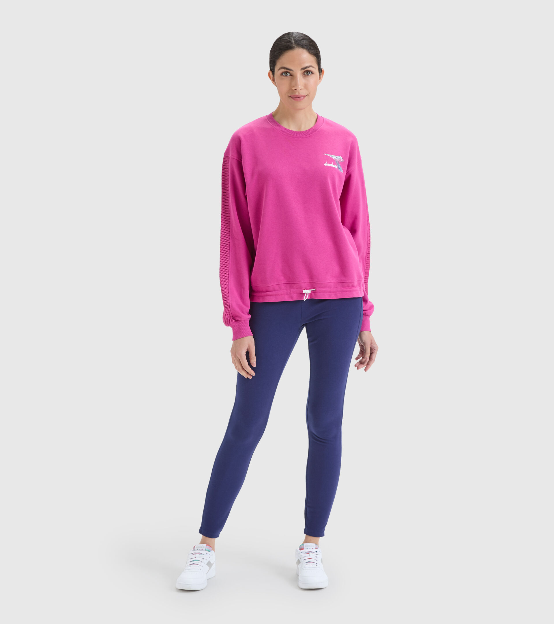 Cotton sports sweatshirt - Women L.SWEAT FLOSS PINK IBIS - Diadora