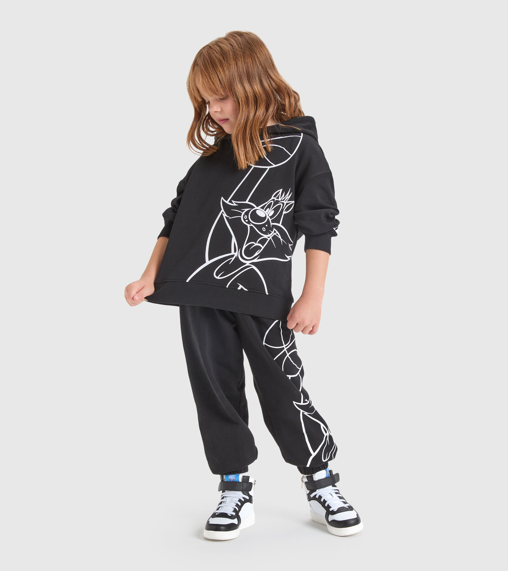Hooded sweatshirt - Kids JU.HOODIE WB BLACK - Diadora