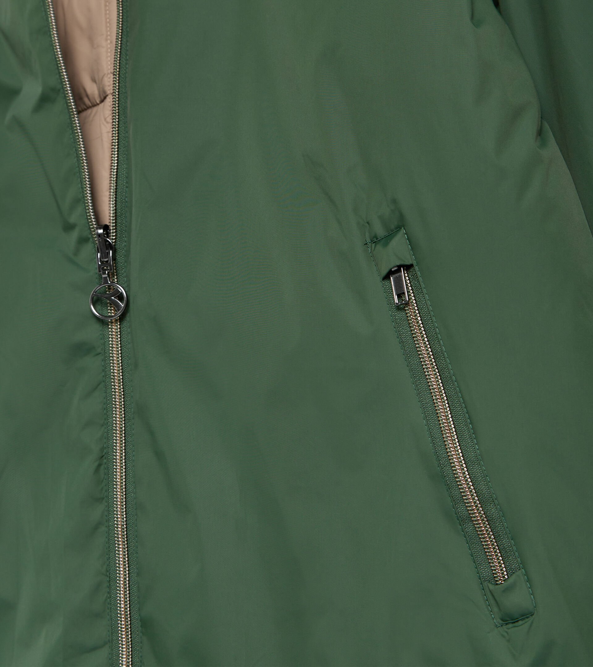 Reversible puffer jacket - Men HOODIE INSULATED JACKET GREEN MILITARY/BROWN ACORN - Diadora