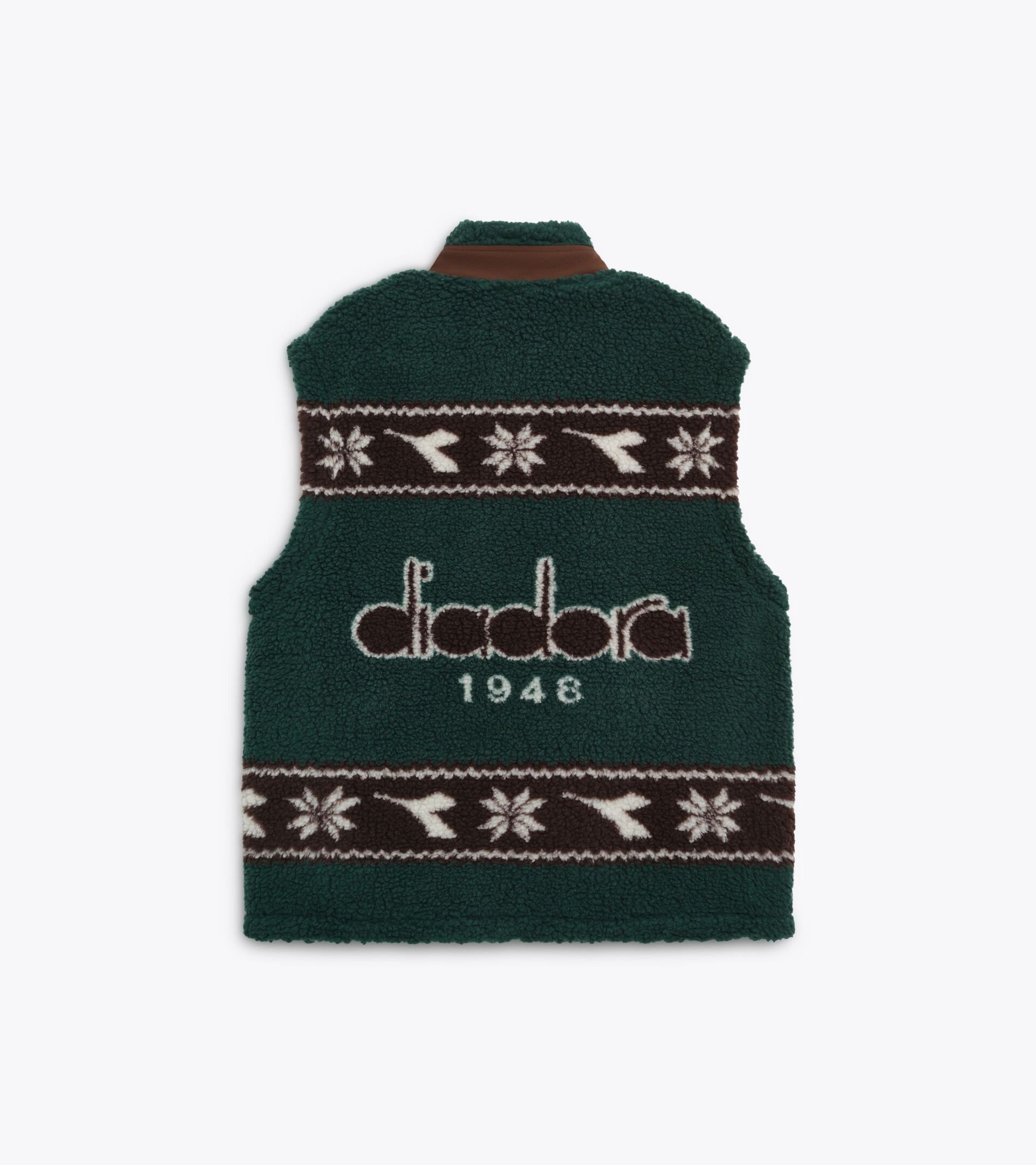 Reversible fleece jacket - Exclusive e-commerce & Cortina Store - All-gender REVERSIBLE POLAR FLEECE VEST DARK GREEN - Diadora