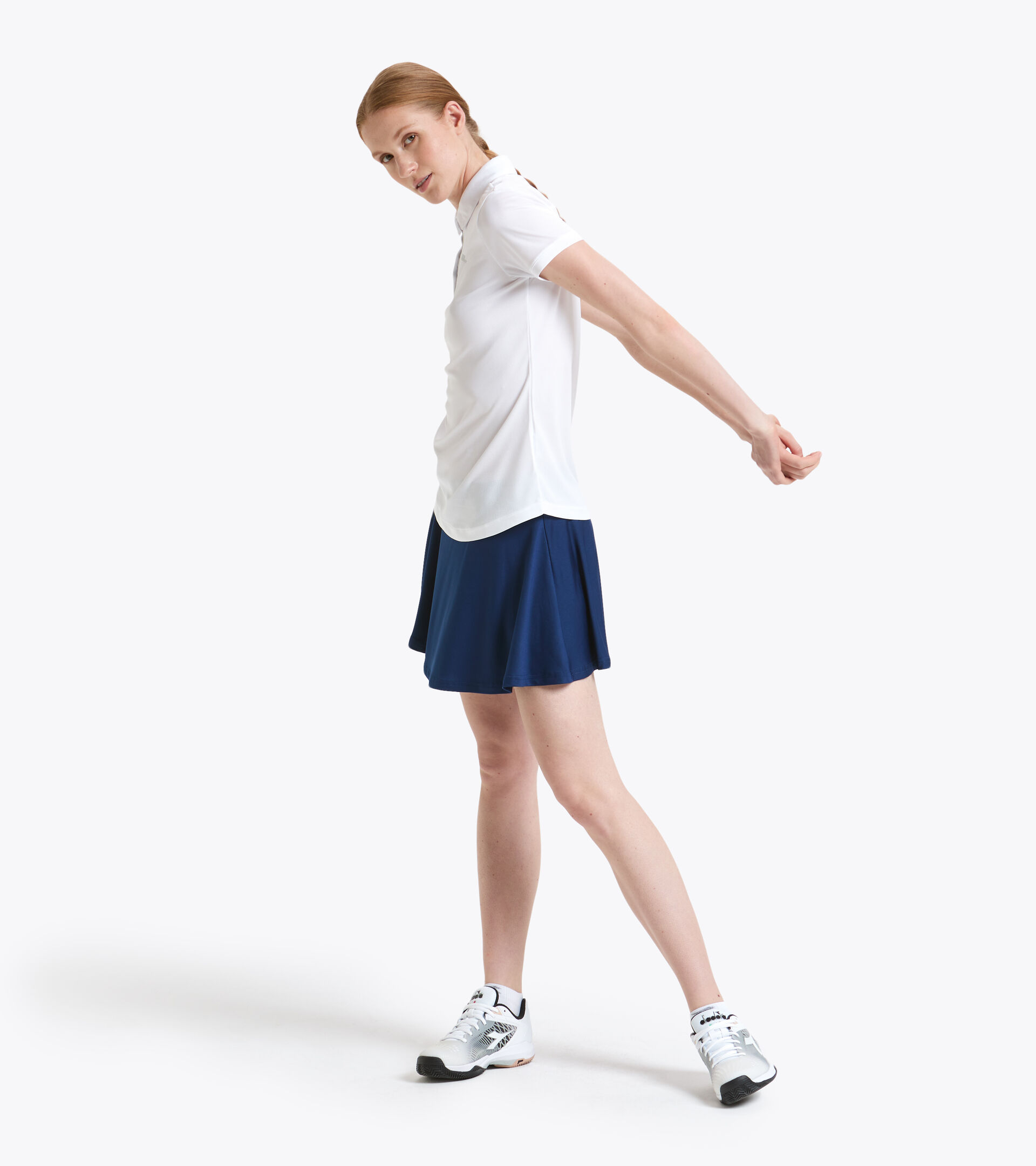 Tennis polo shirt - Women L. POLO COURT OPTICAL WHITE - Diadora