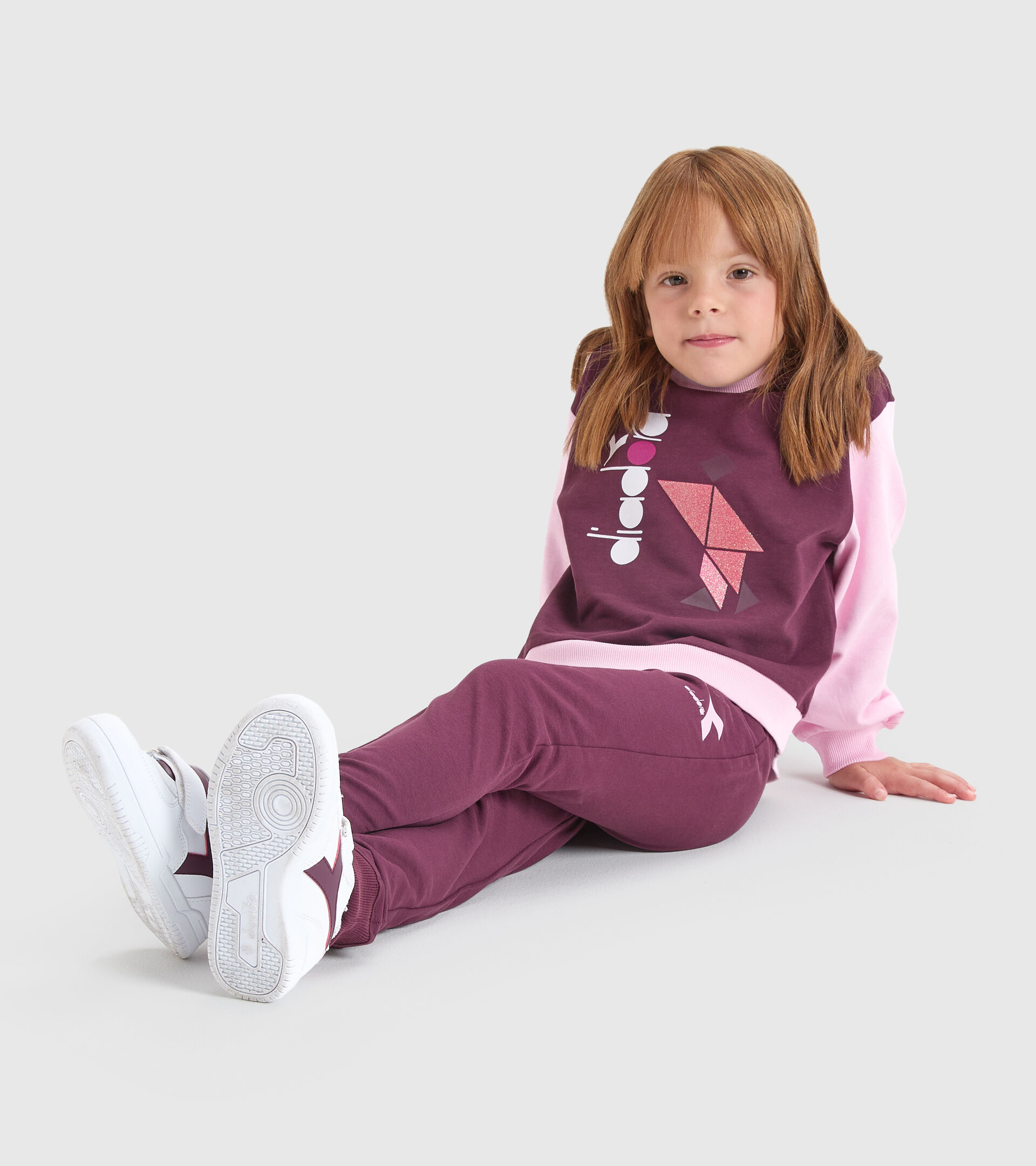 Sports sweatshirt - Girls JG.TRACKSUIT GLEE AFRICAN VIOLET - Diadora