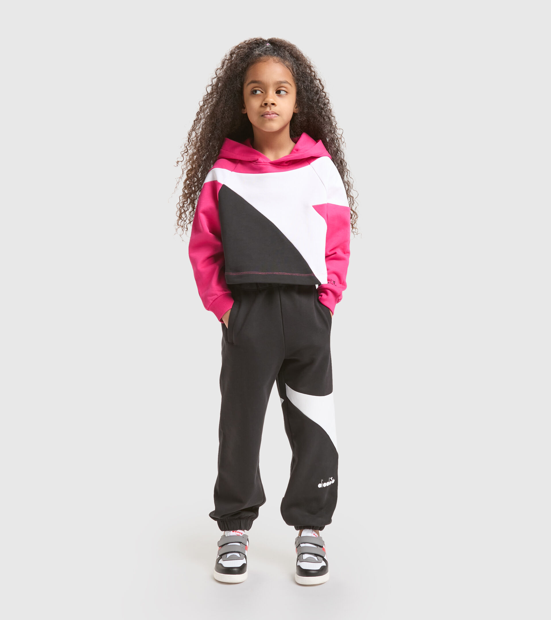 Pantalon de sport en coton gratté - Unisexe JU. JOGGER PANT POWER LOGO NOIR - Diadora