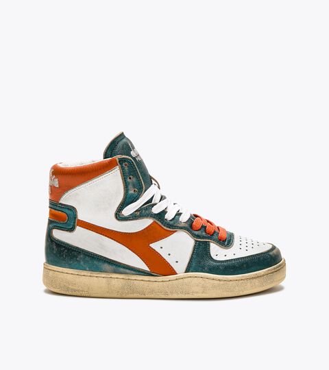 Heritage shoe - Gender Neutral MI BASKET METAL MIX USED WHITE/TROPICAL ORANGE - Diadora