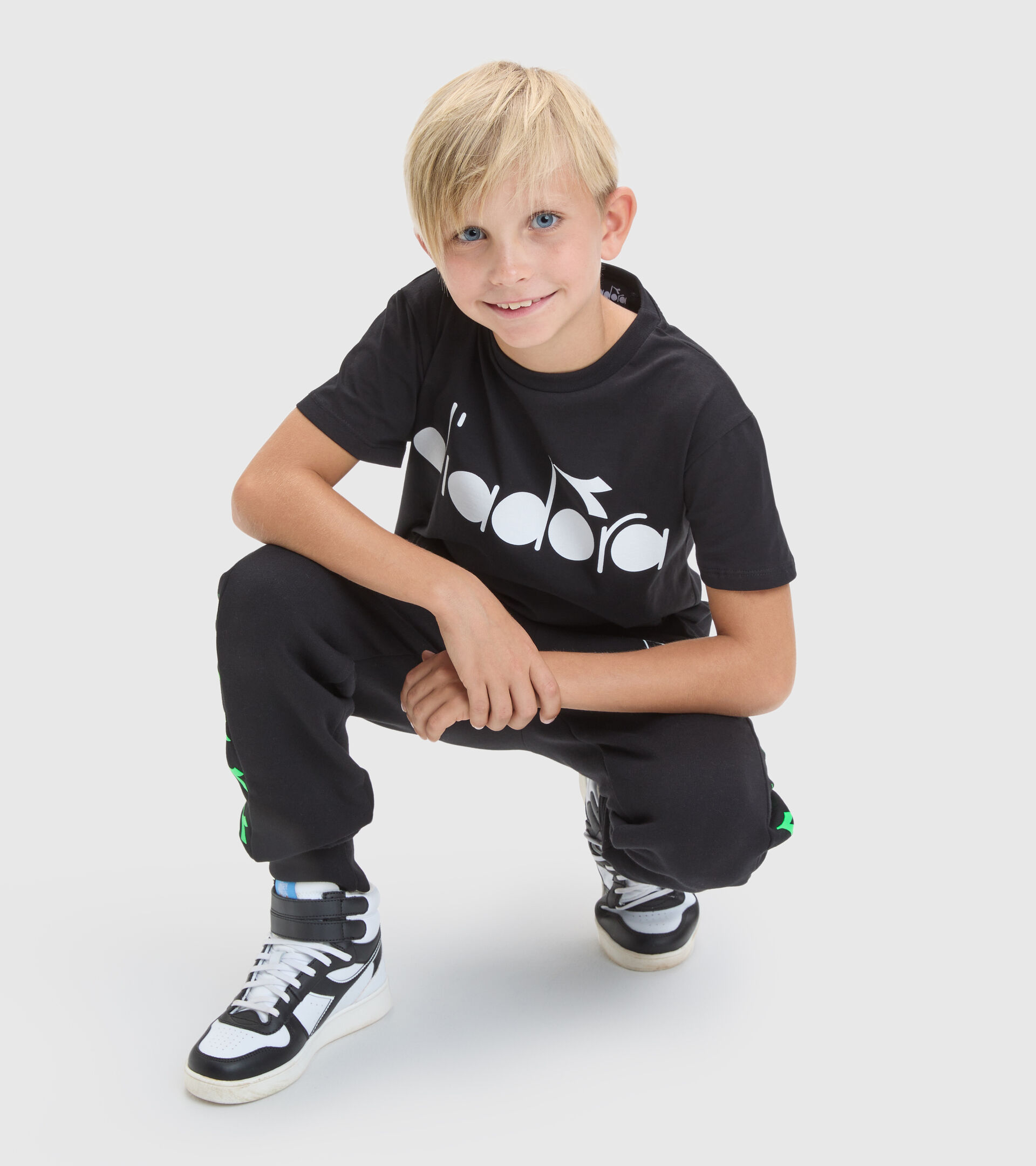 Black T-Shirt - Jungen JB.T-SHIRT D BLACK/OFF WHITE - Diadora