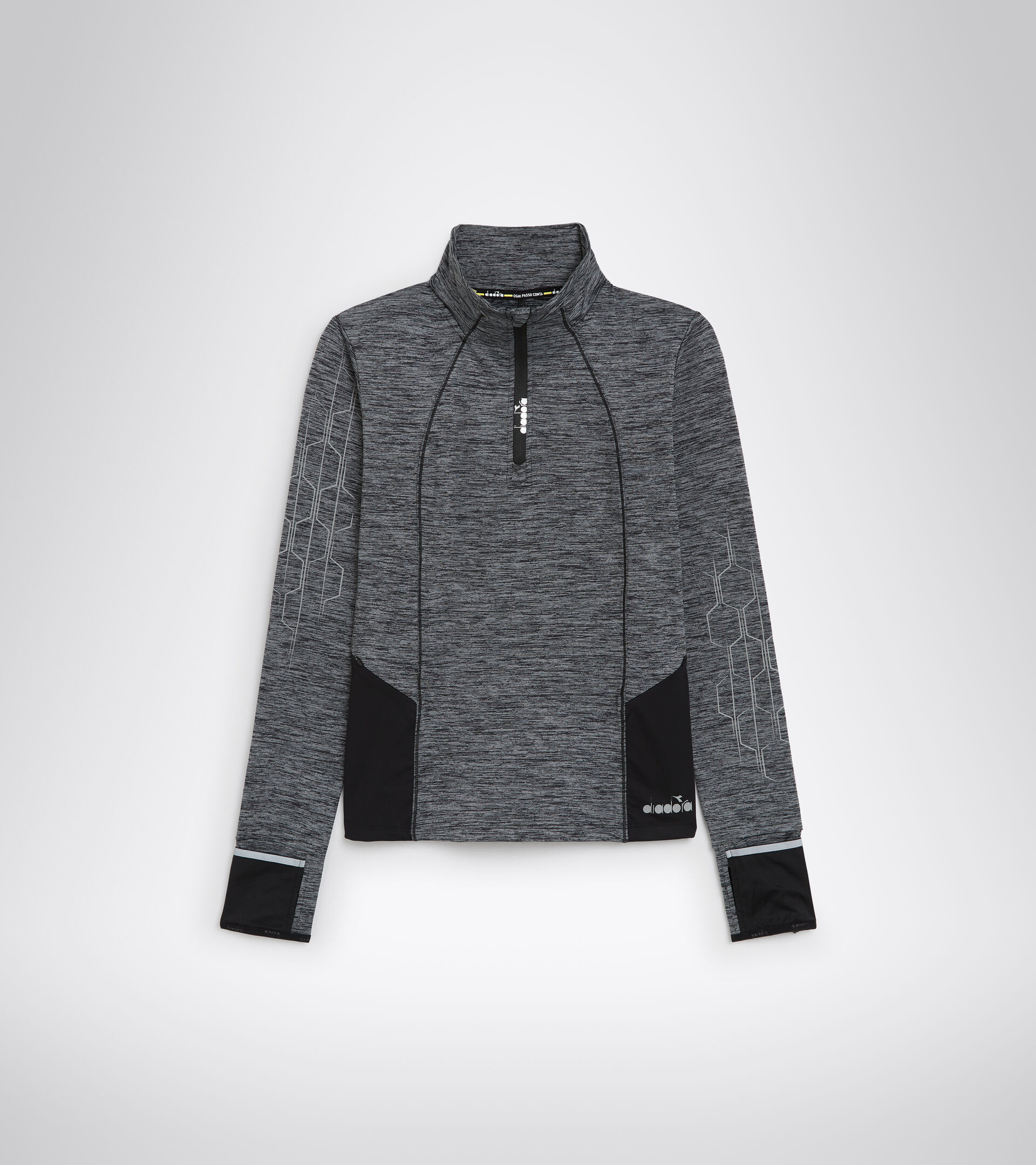 Maglia da running 1/2 zip - Donna L. WARM UP WINTER SWEAT BE ONE NERO - Diadora