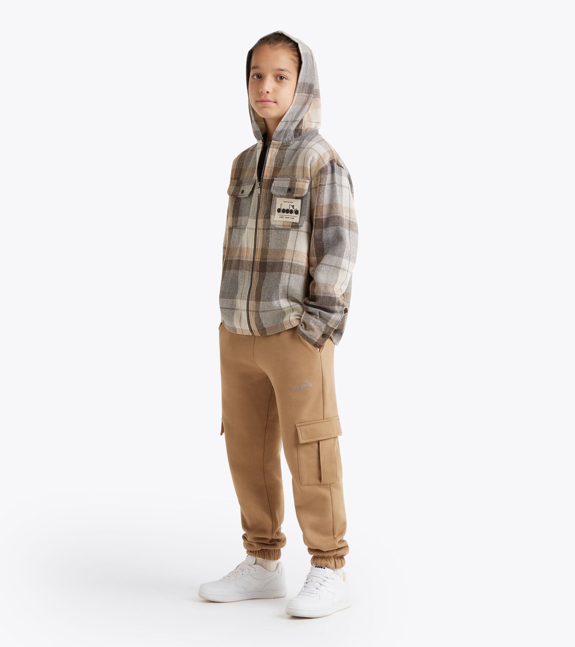 Flannel jacket - Boys  JB. JACKET FLANELLA FRIENDLY TEAM LIGHT GREY - Diadora