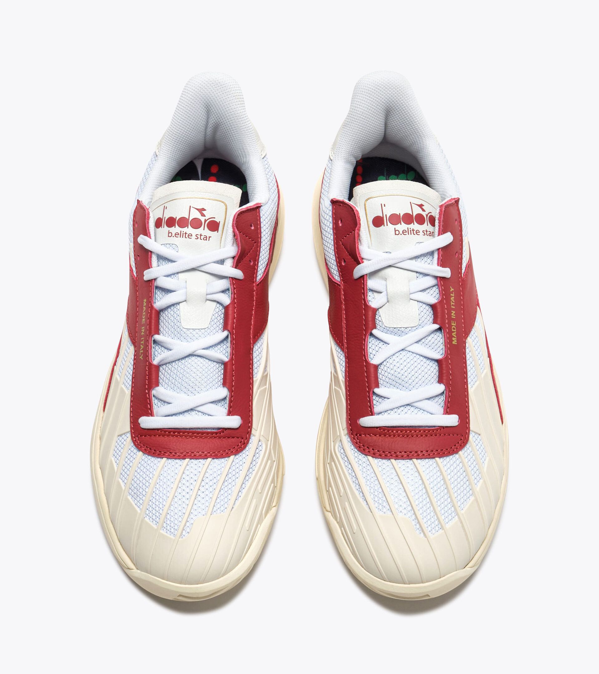 Made In Italy tennis shoe - All-gender B. ELITE STAR WHITE/GARNET - Diadora