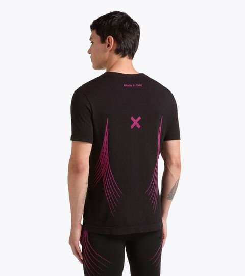 Dromo X Diadora -  T-shirt da corsa - Uomo Made in Italy SS T-SHIRT STRATOUNO DROMO NERO - Diadora