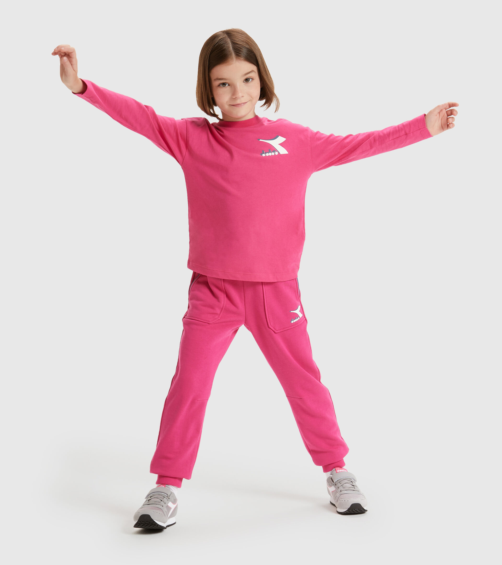 Sports trousers - Kids JU. CUFF PANTS CUBIC MAGENTA - Diadora