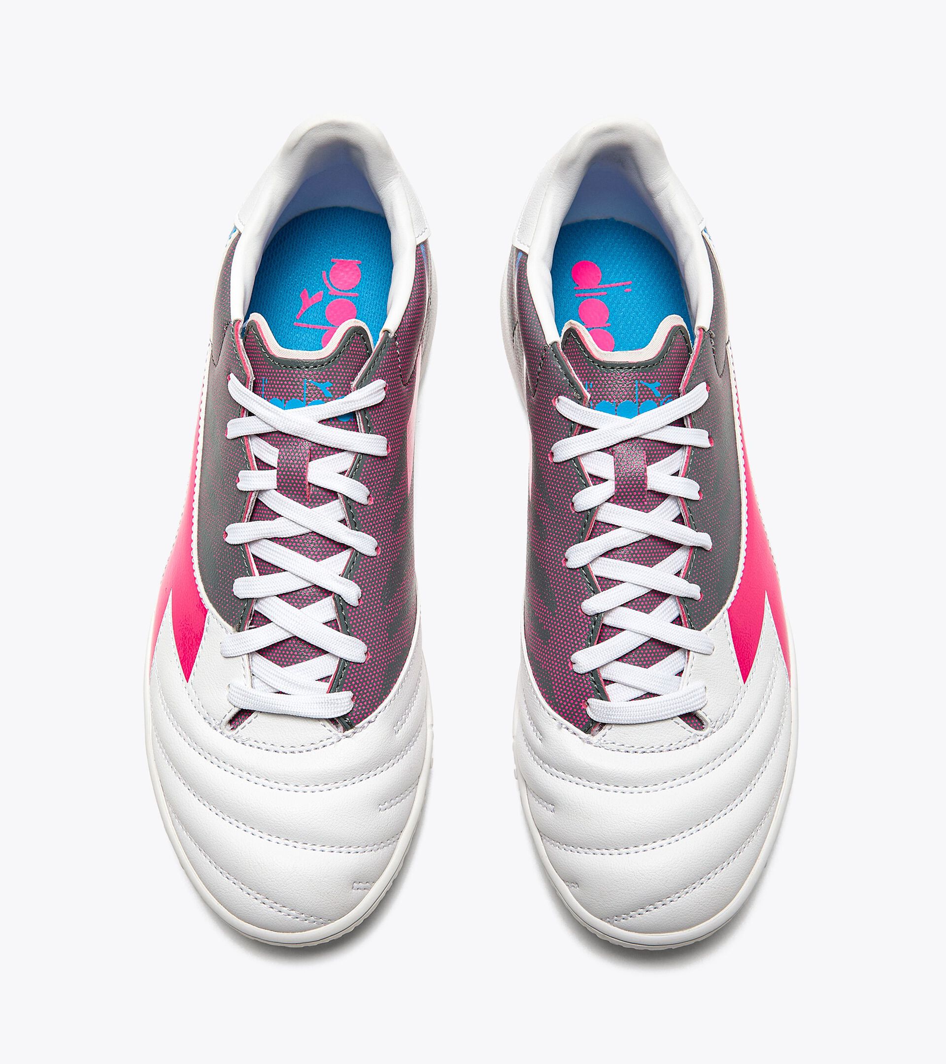 Calcio boots for synthetic turfs or firm grounds - Men BRASIL ELITE VELOCE GR TFR WHT/PINK FLUO/BLUE FLUO - Diadora