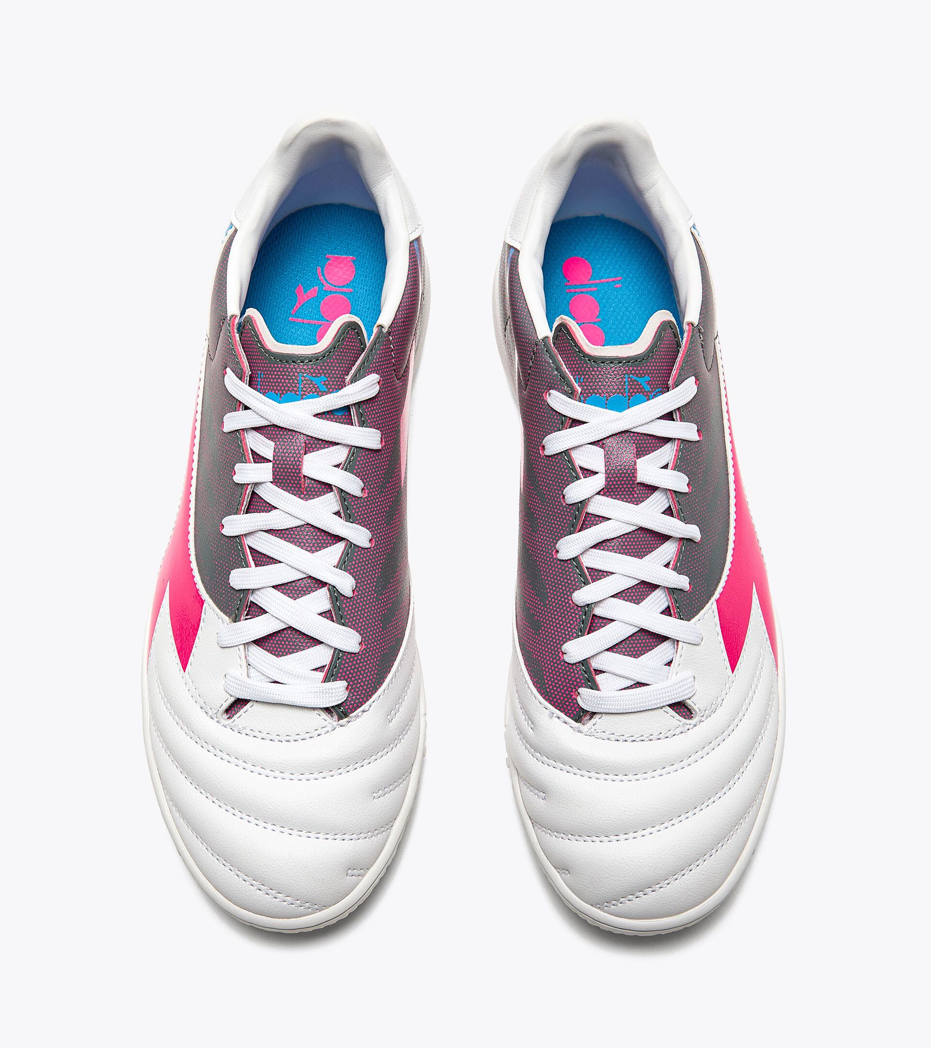 Calcio boots for synthetic turfs or firm ground - Men's BRASIL ELITE VELOCE GR TFR WHT/PINK FLUO/BLUE FLUO - Diadora