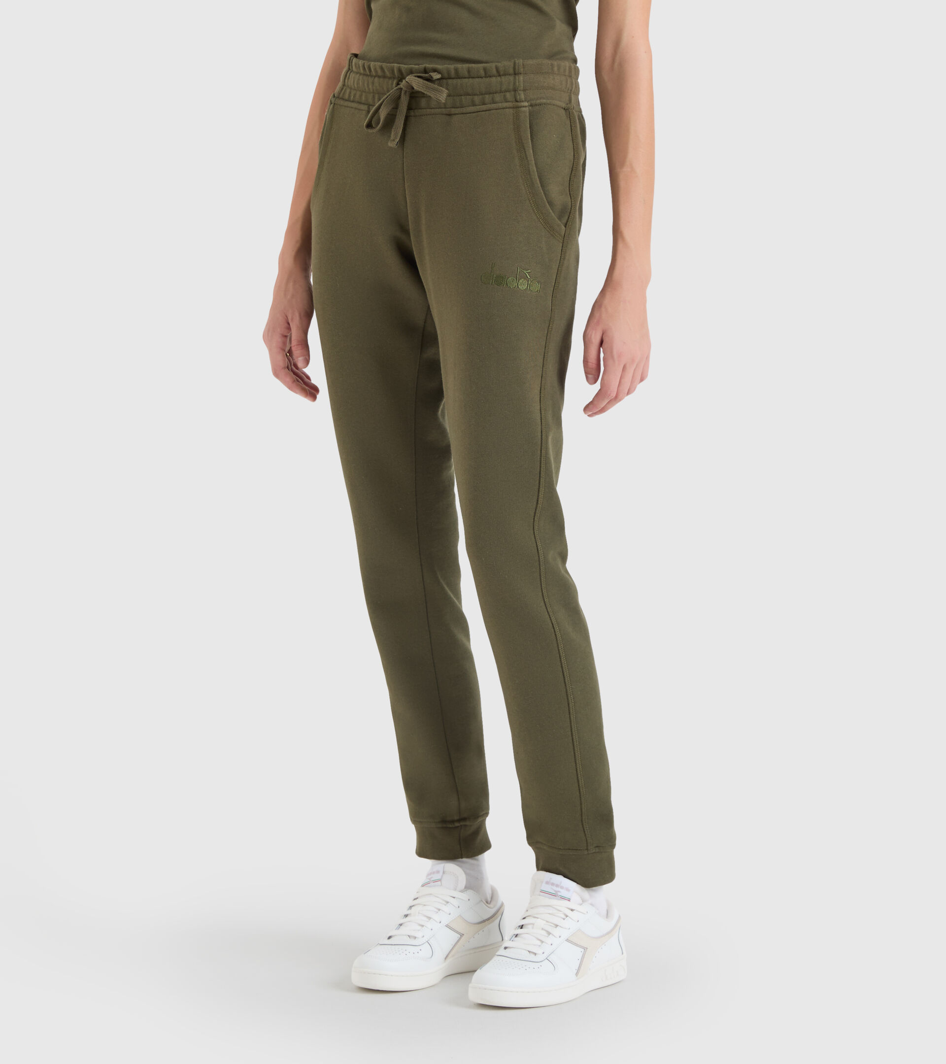 Cotton sports trousers - Made in Italy - Women L. JOGGER PANT MII GREEN MILITARY - Diadora